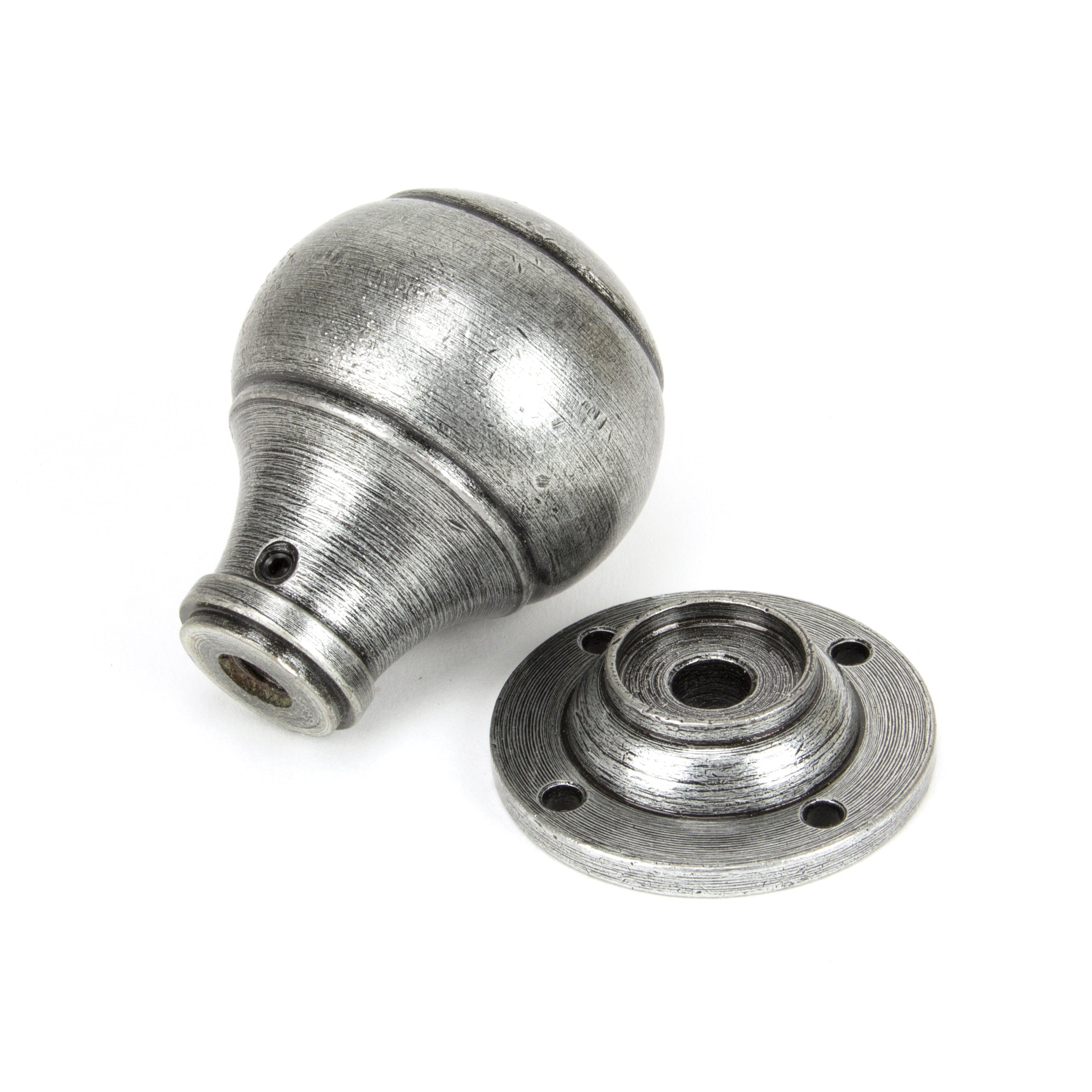 Pewter Regency Mortice/Rim Knob Set | From The Anvil-Mortice Knobs-Yester Home