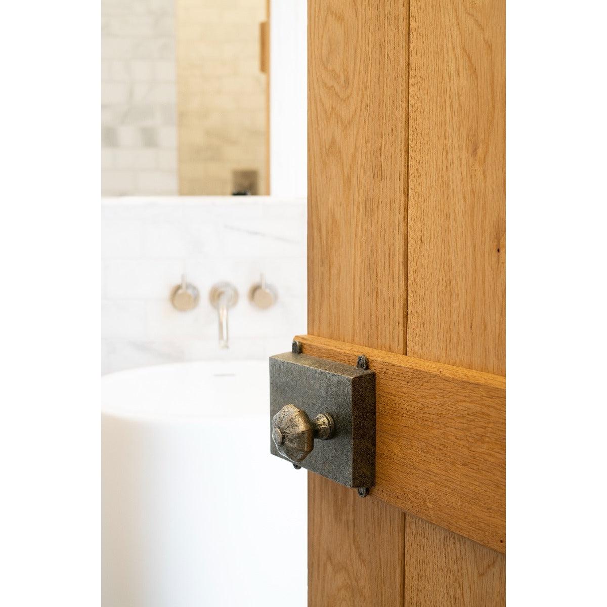 Pewter Rim Lock & Cast Iron Cover | From The Anvil-Rim Locks & Latches-Yester Home