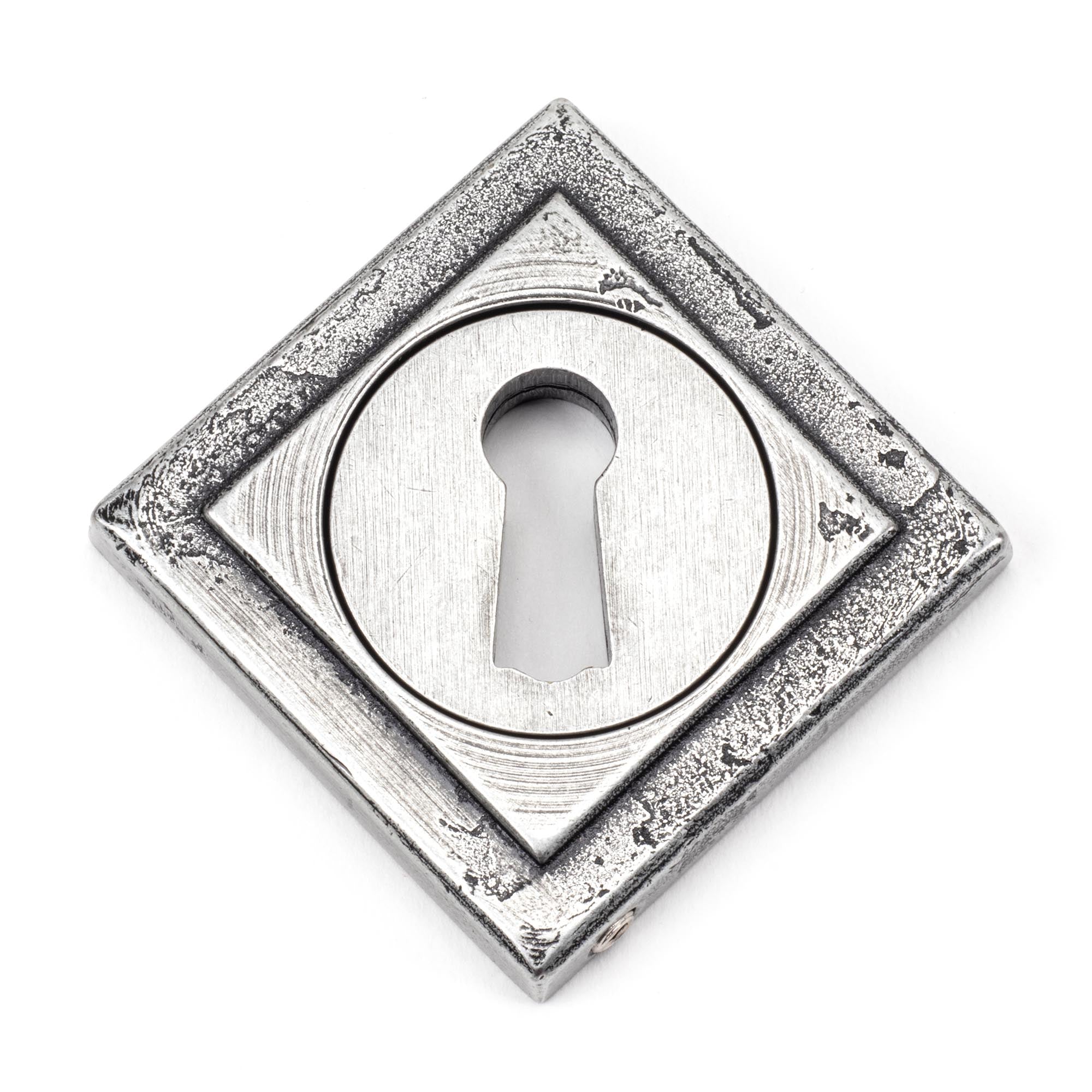 Pewter Round Escutcheon (Square) | From The Anvil - Escutcheons - From The Anvil - Yester Home