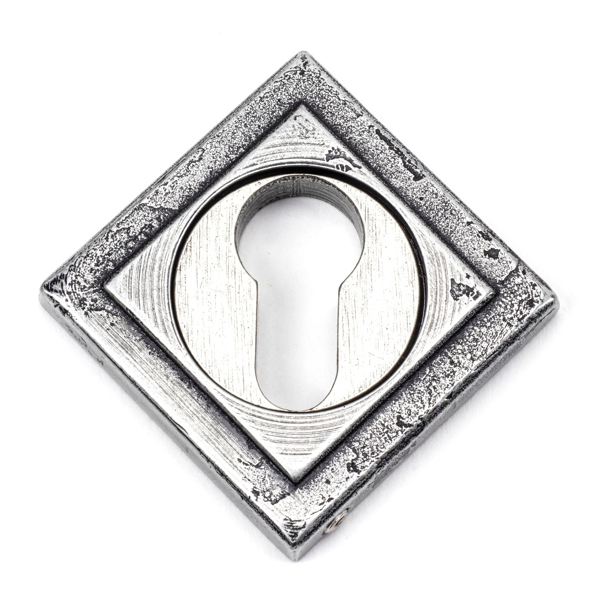 Pewter Round Euro Escutcheon (Square) | From The Anvil - Euro Escutcheons - From The Anvil - Yester Home