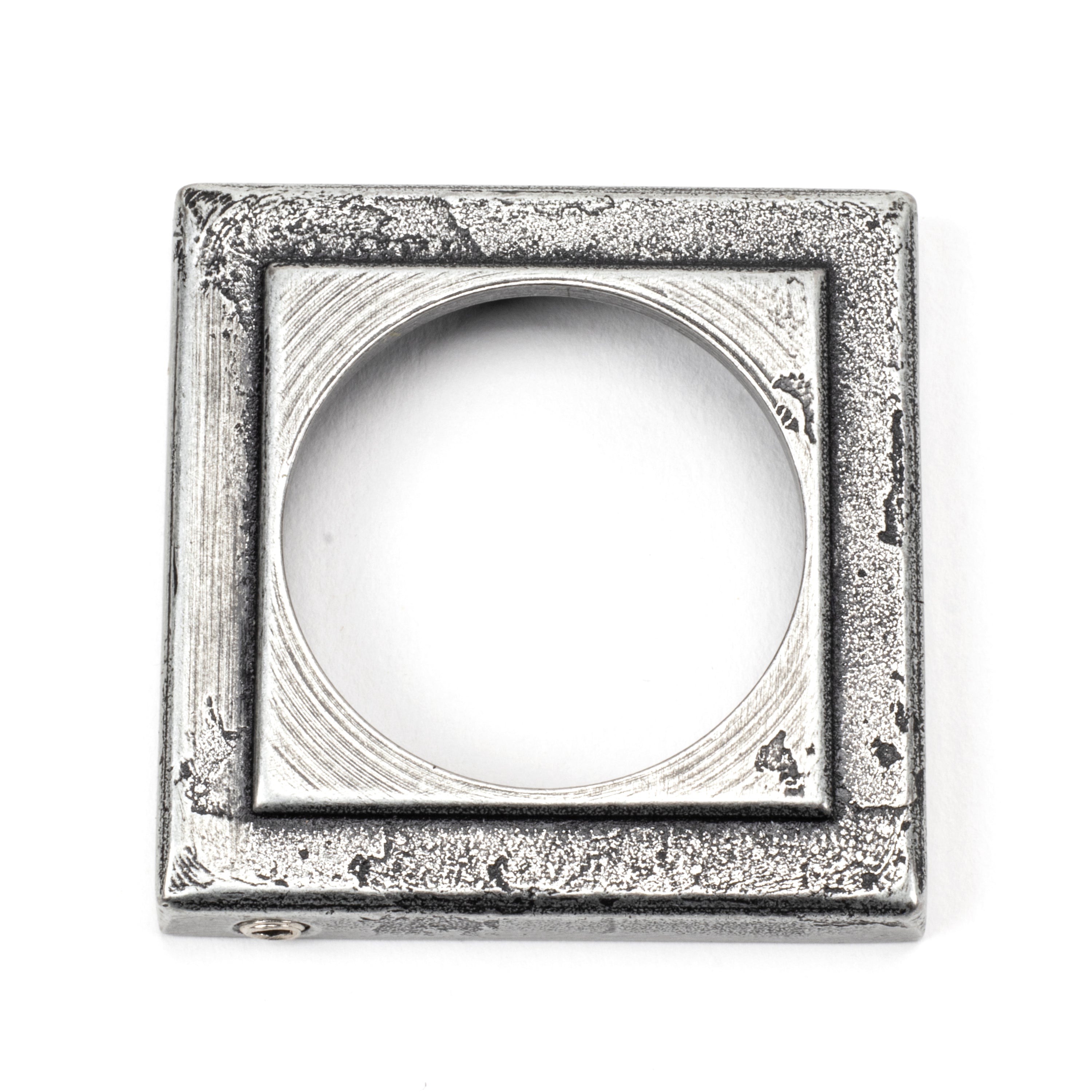 Pewter Round Euro Escutcheon (Square) | From The Anvil-Euro Escutcheons-Yester Home