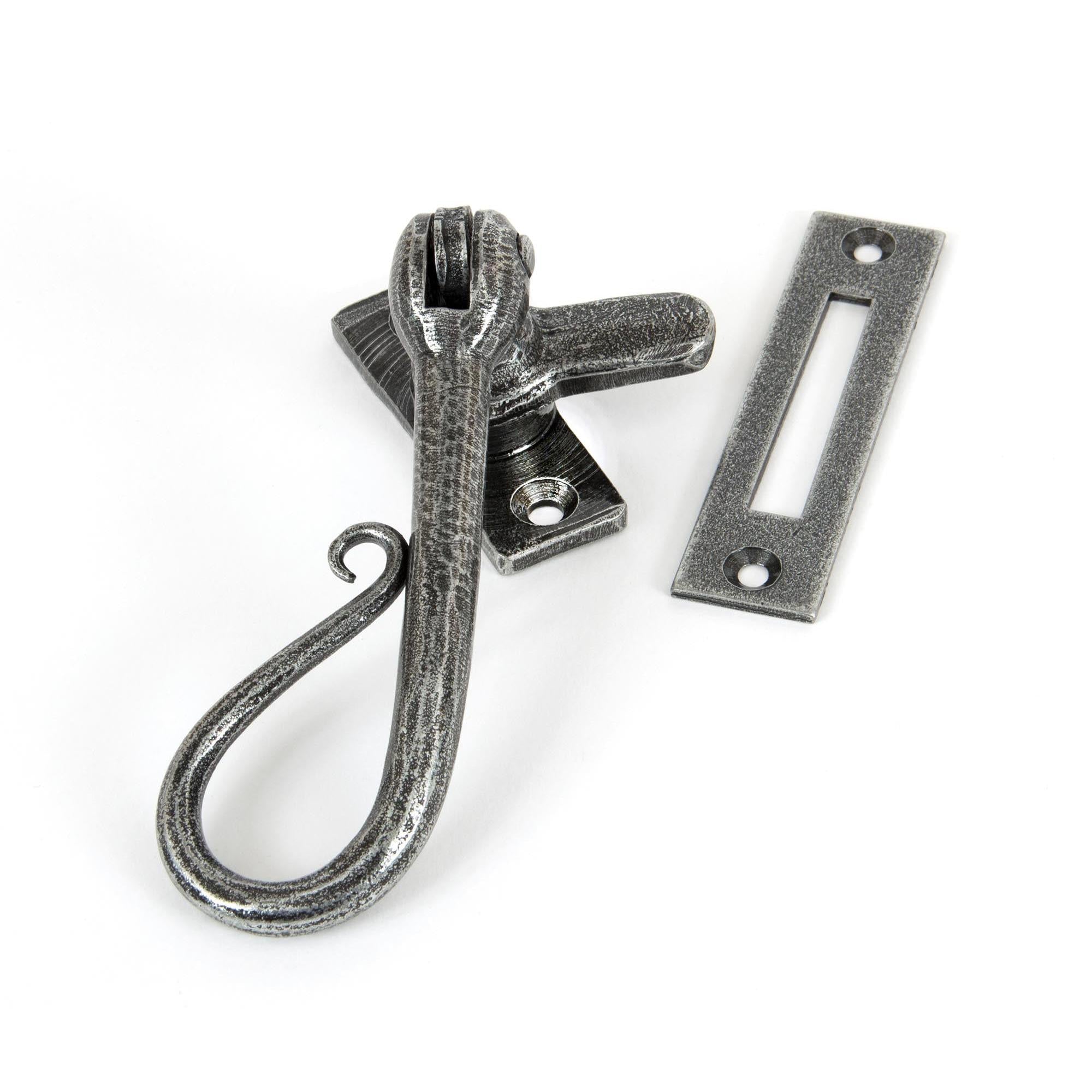 Pewter Shepherd's Crook Fastener | From The Anvil - Fasteners - From The Anvil - Yester Home