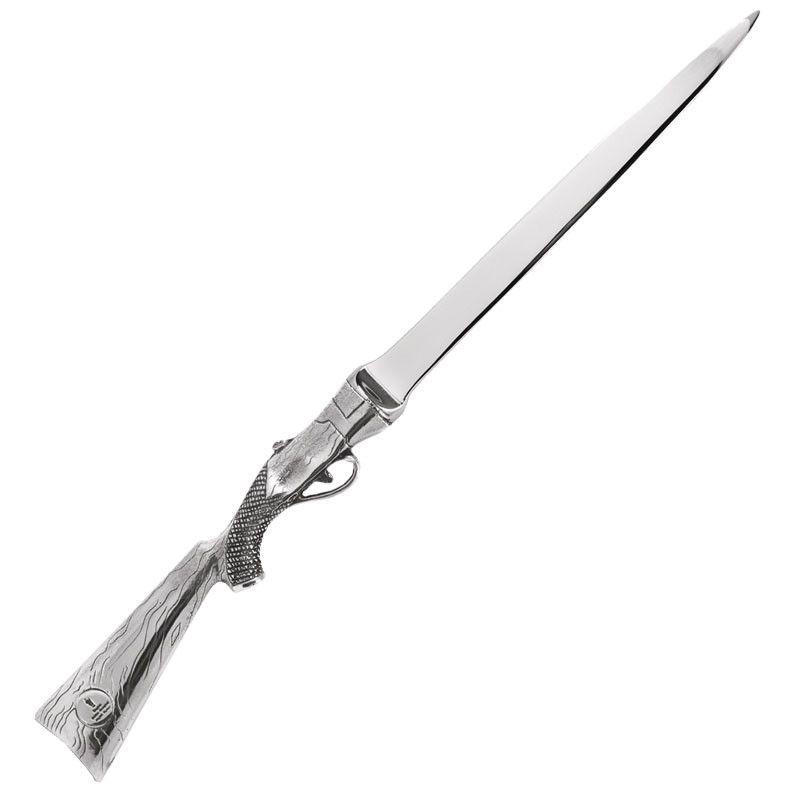 Pewter Shotgun Handle Letter Opener-Letter Openers-Yester Home