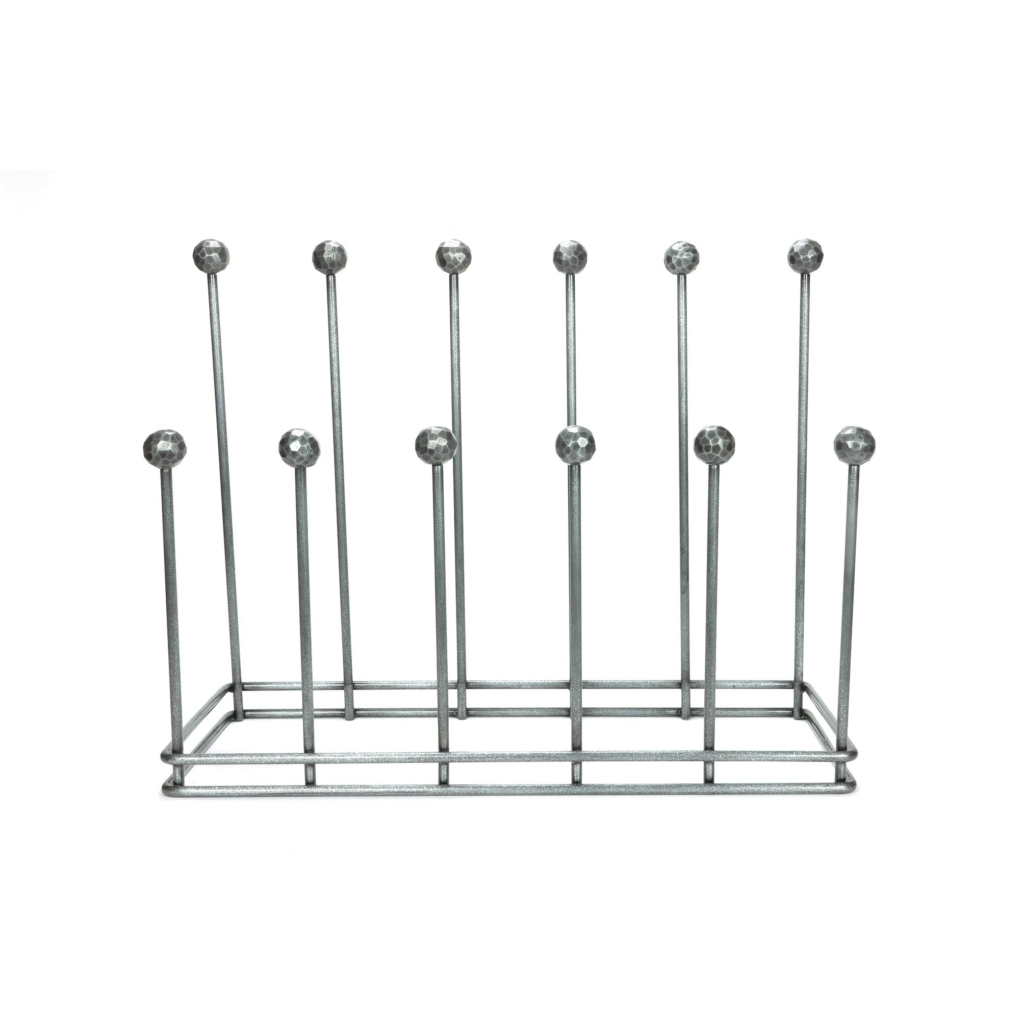 Pewter Six Pair Boot Rack | From The Anvil-Boot Stands & Racks-Yester Home