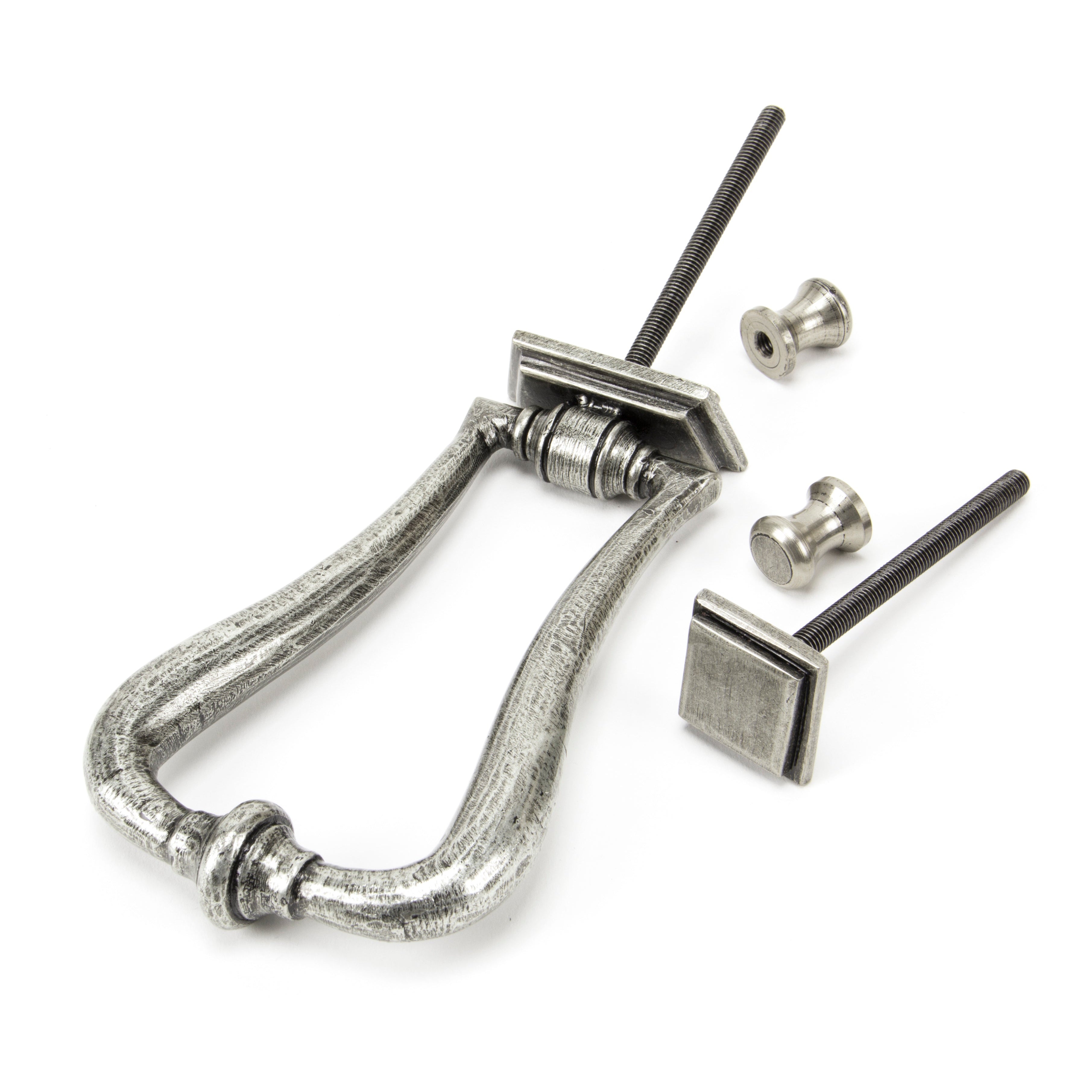 Pewter Slimline Art Deco Door Knocker | From The Anvil-Bolt-Through Door Knockers-Yester Home