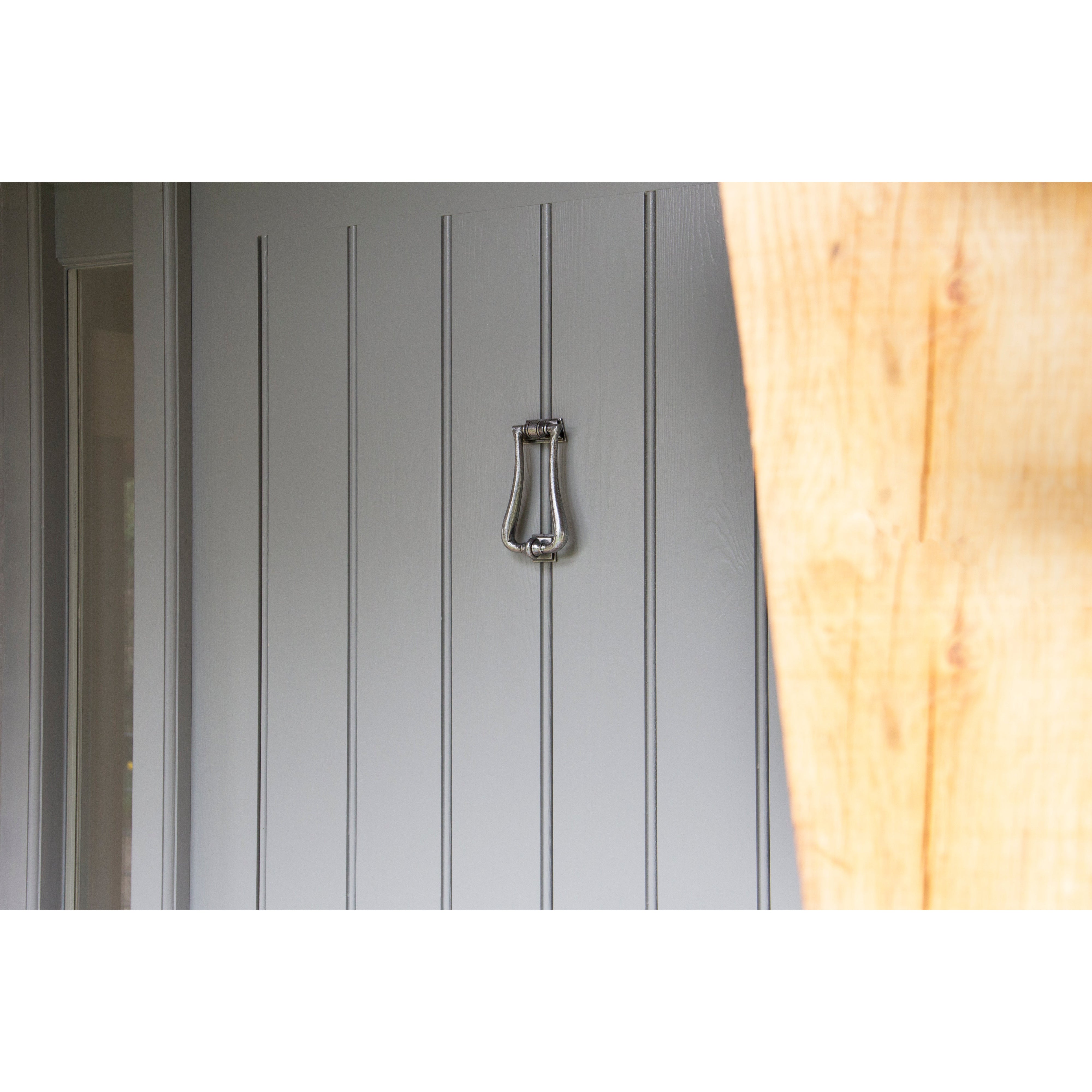 Pewter Slimline Art Deco Door Knocker | From The Anvil-Bolt-Through Door Knockers-Yester Home