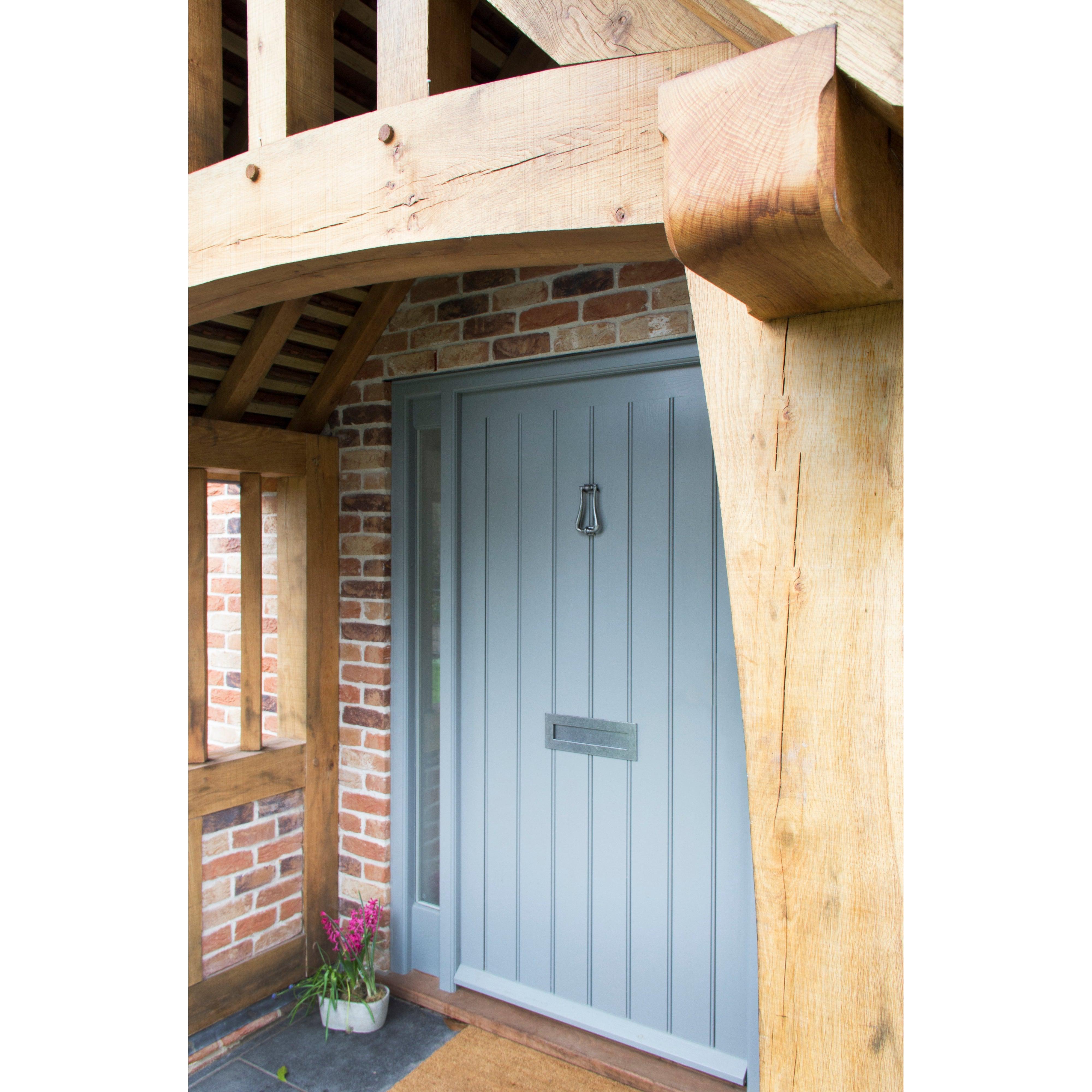 Pewter Slimline Art Deco Door Knocker | From The Anvil-Bolt-Through Door Knockers-Yester Home