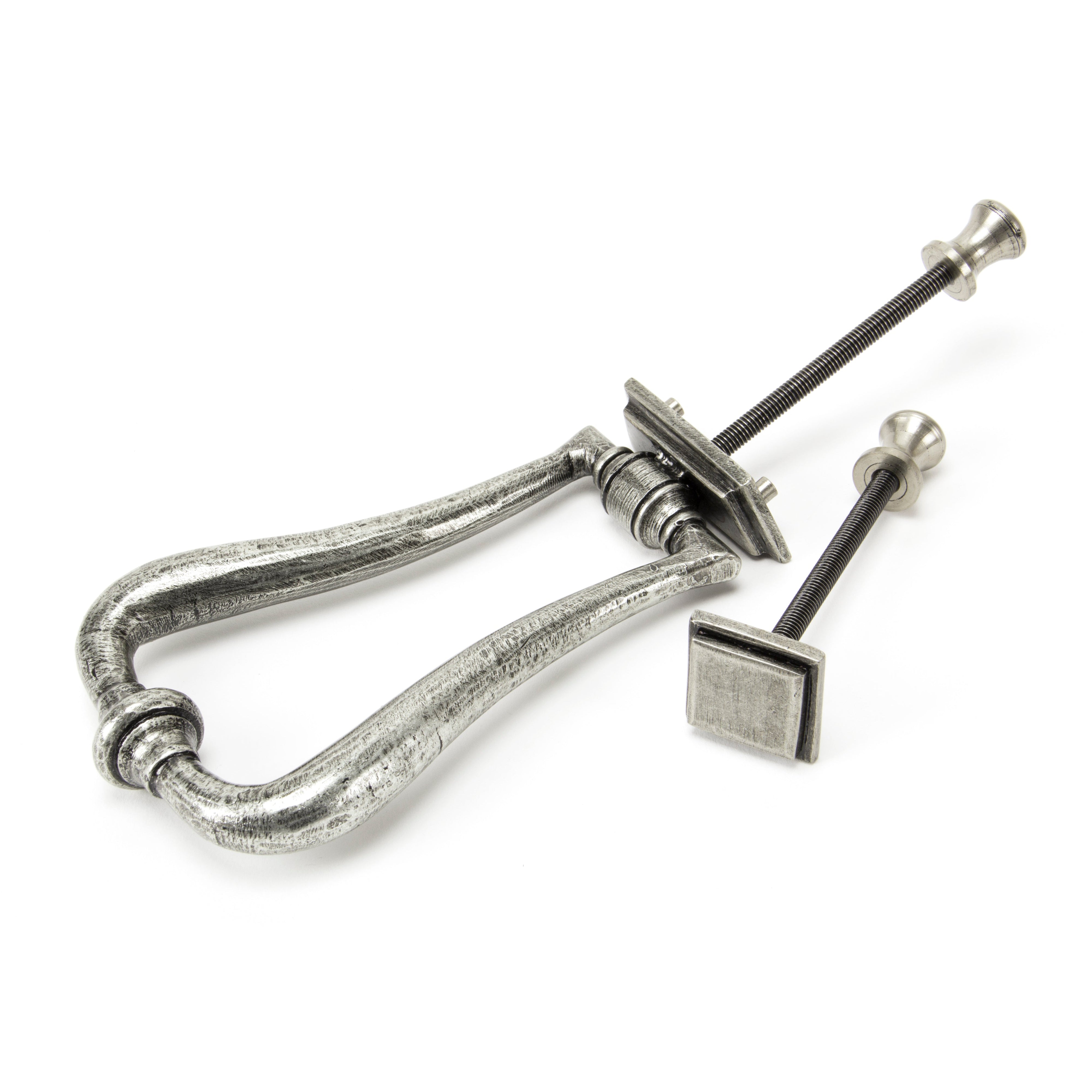 Pewter Slimline Art Deco Door Knocker | From The Anvil-Bolt-Through Door Knockers-Yester Home