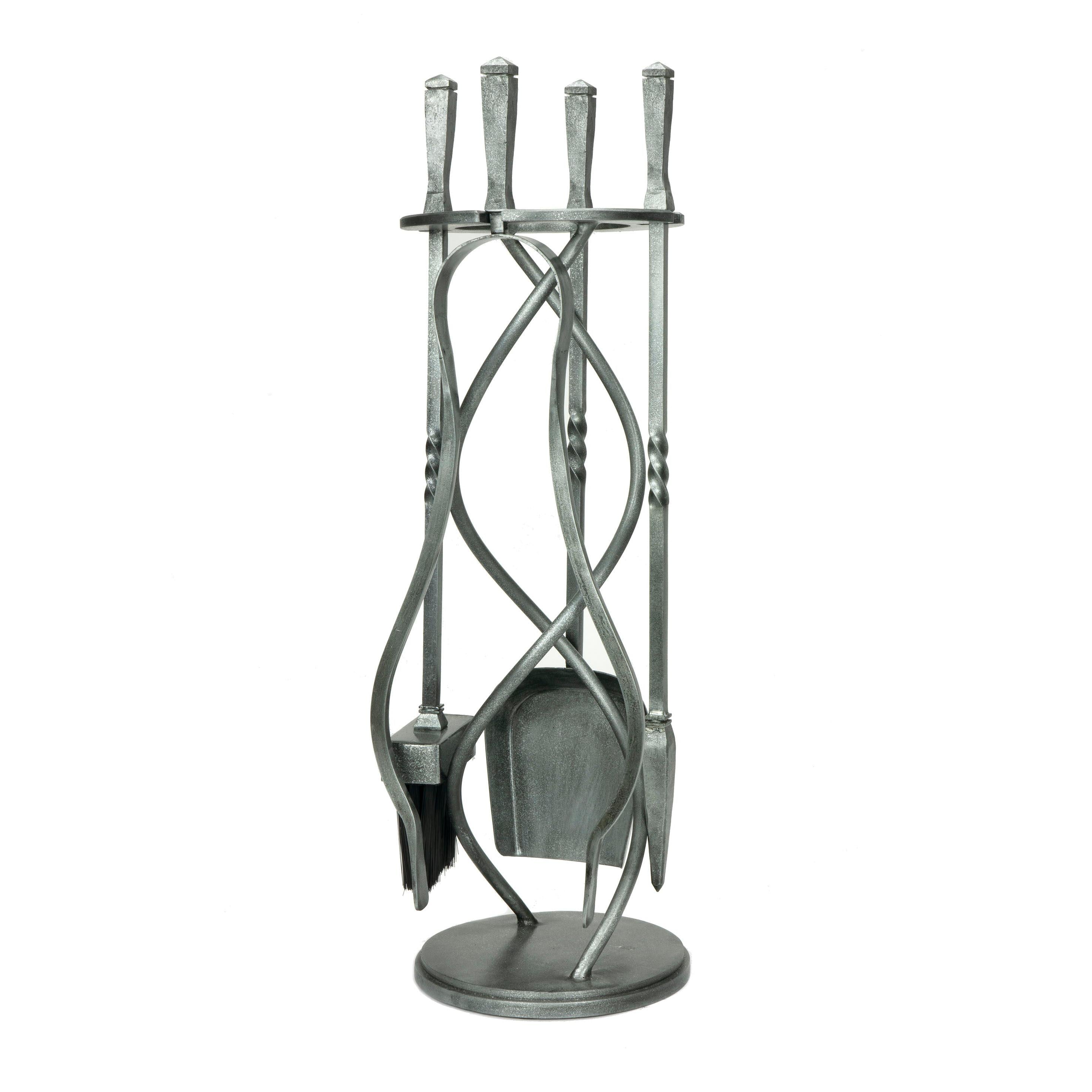 Pewter Spiral Companion Set - Avon Tools | From The Anvil - Fire Companion Set - From The Anvil - Yester Home