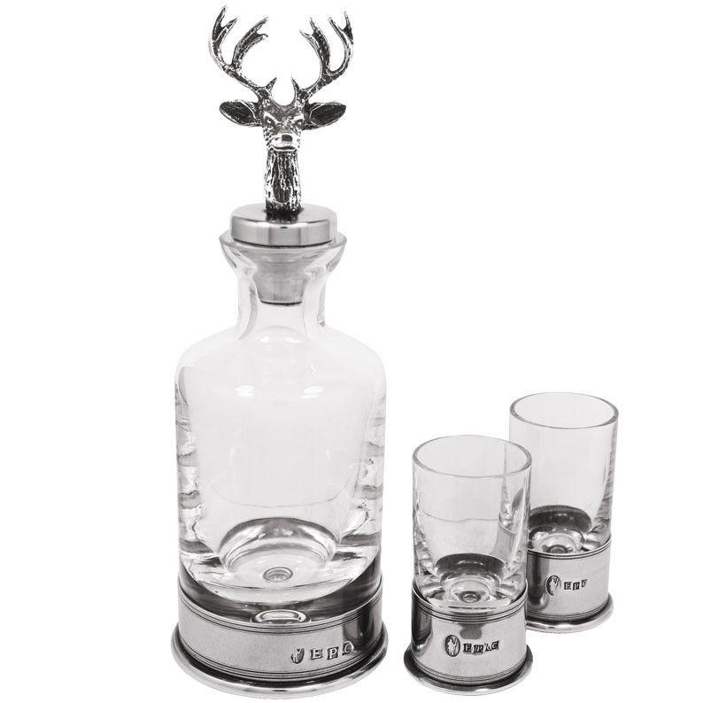 Pewter Stag Mini Decanter Set-Decanters-Yester Home