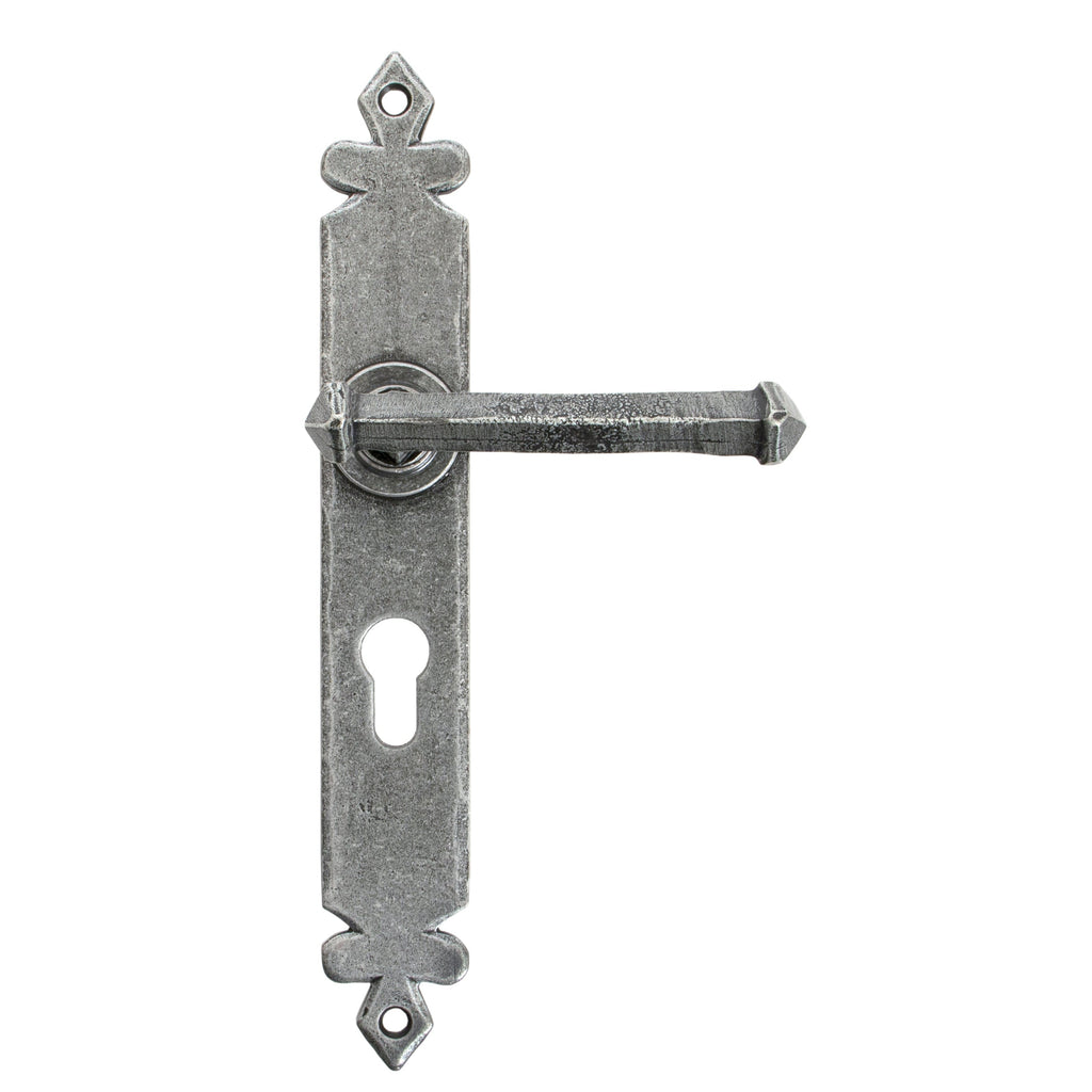 Pewter Tudor Lever Euro Lock Set | From The Anvil-Lever Euro-Yester Home