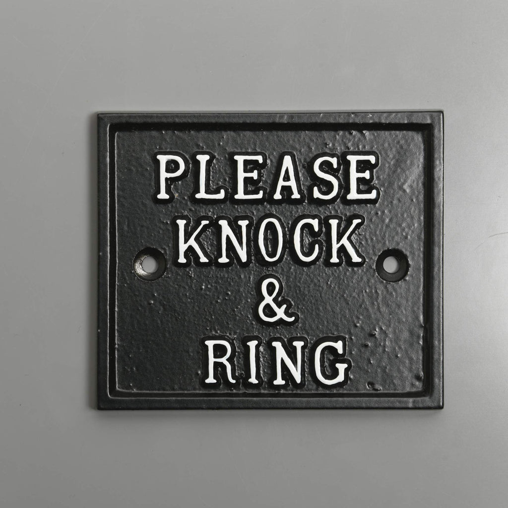 Please Knock & Ring Sign-Front Door Signs-Yester Home