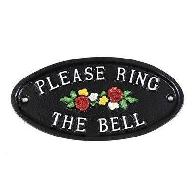 Please Ring The Bell With Flowers Door Sign-Front Door Signs-Yester Home