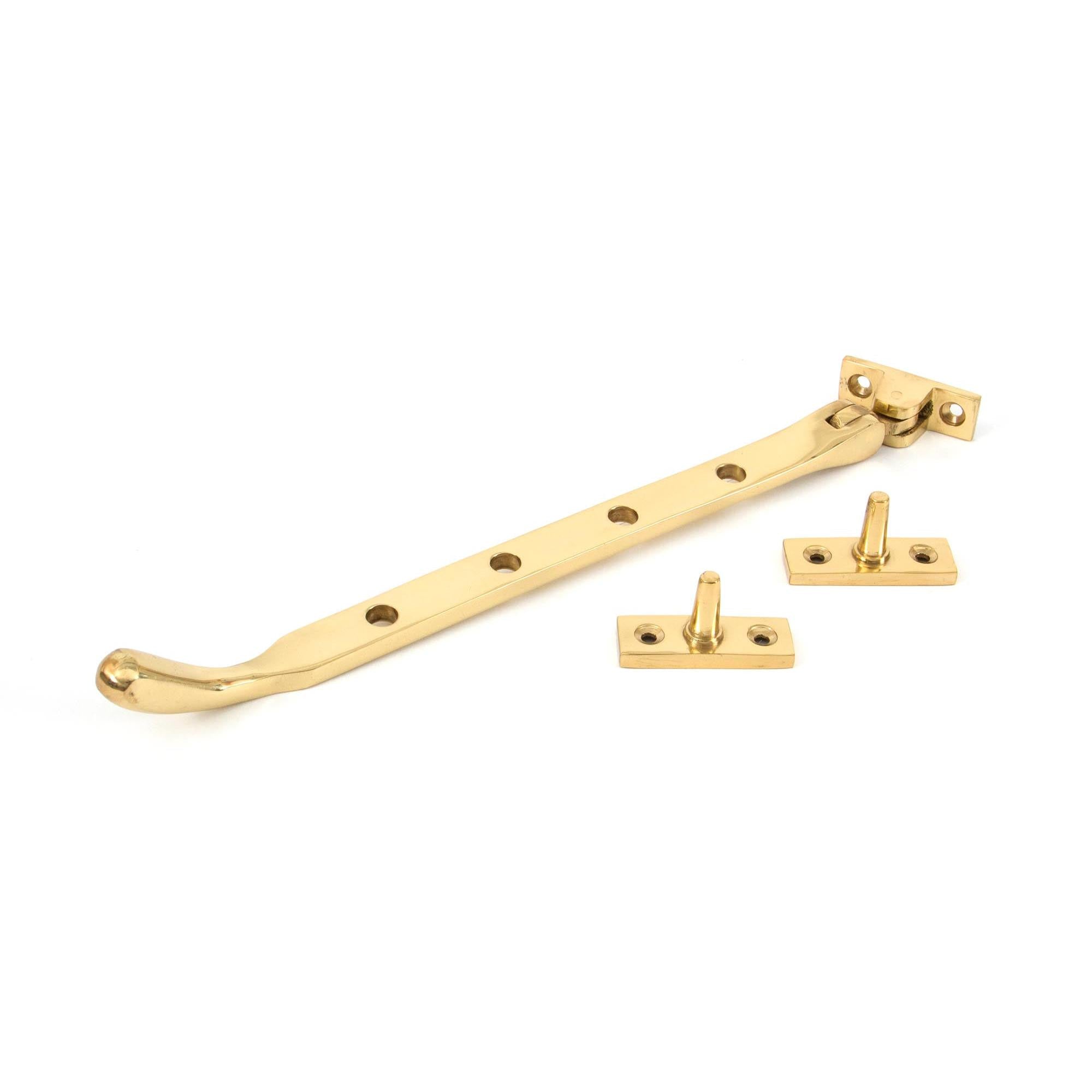 Polished Brass 10" Peardrop Stay | From The Anvil - Stays - From The Anvil - Yester Home