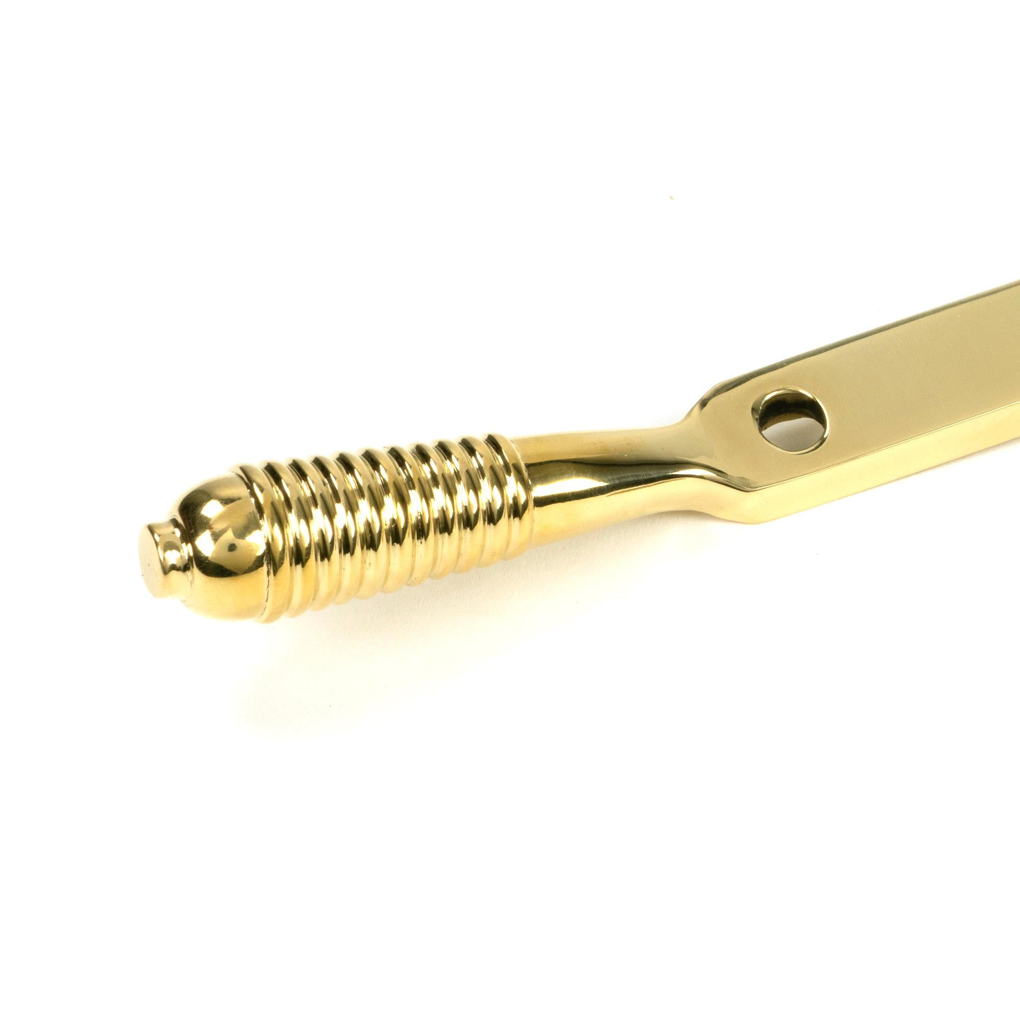 Polished Brass 10" Reeded Stay (Steel Window) - Stays - From The Anvil - Yester Home