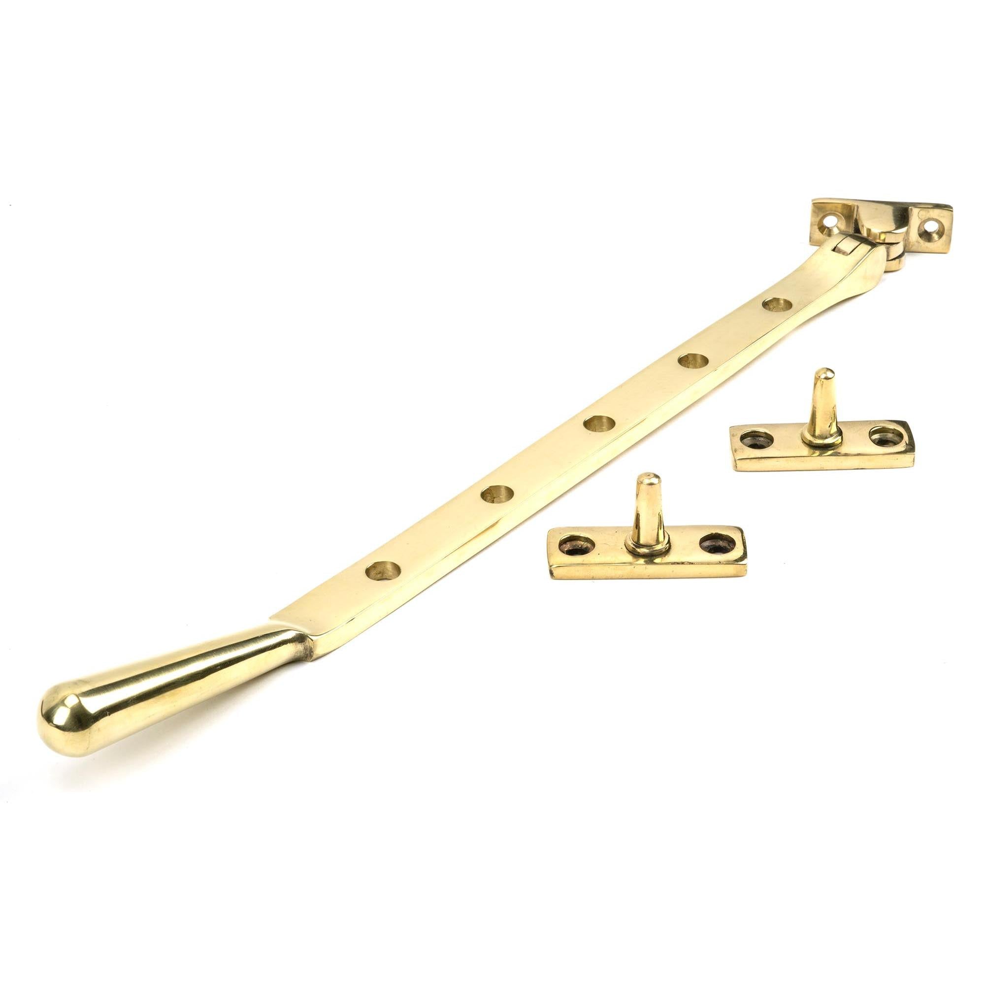 Polished Brass 12" Newbury Stay | From The Anvil - Stays - From The Anvil - Yester Home