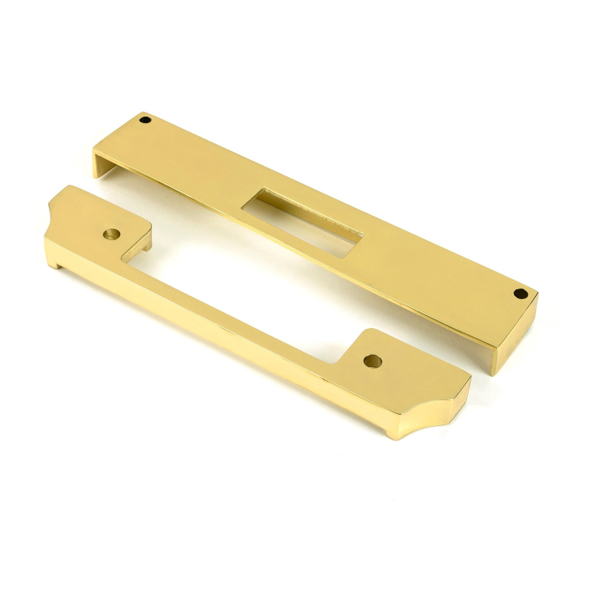 Polished Brass ½" Rebate Kit for Euro Dead Lock - Deadlocks & Deadbolts - From The Anvil - Yester Home