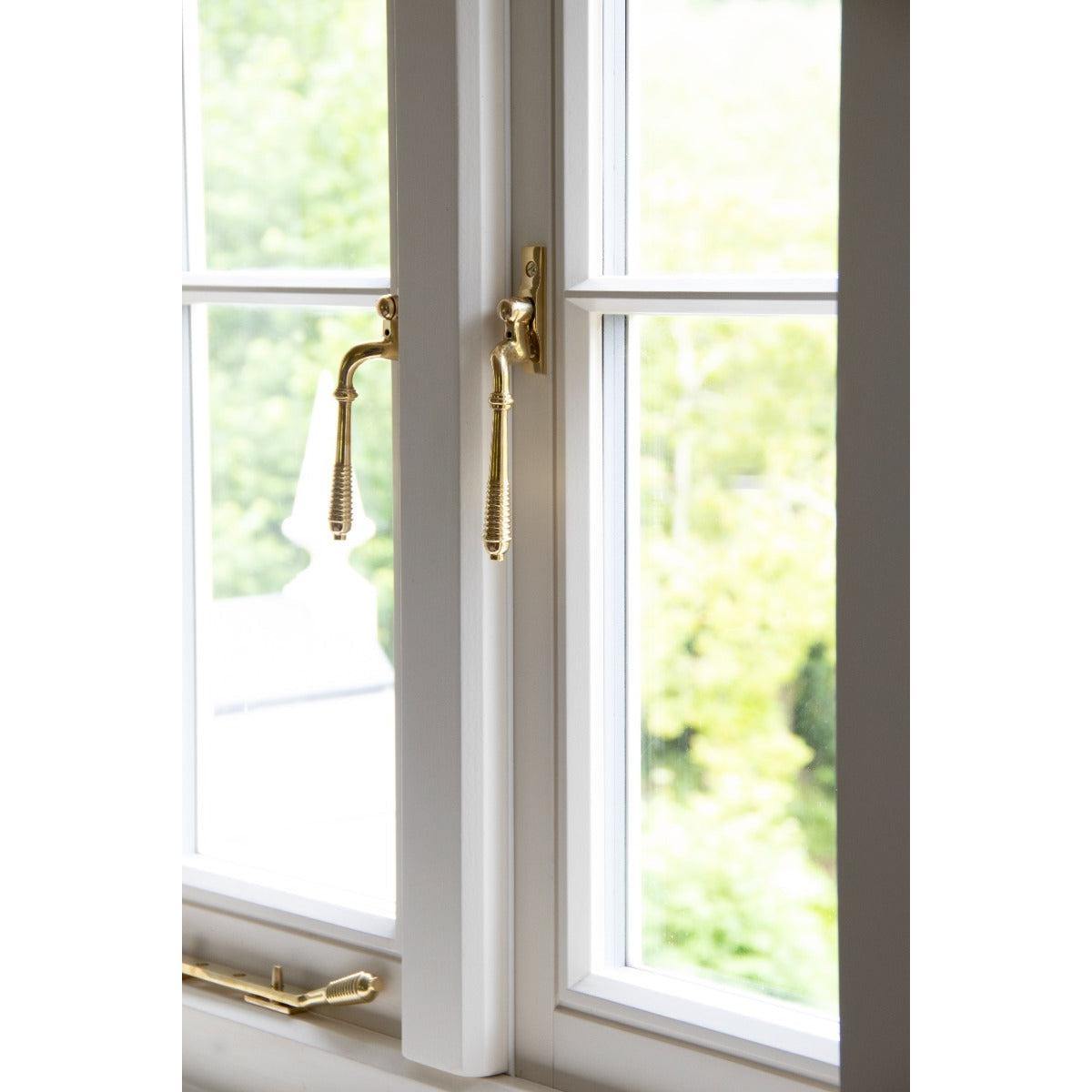 Polished Brass 12" Reeded Stay | From The Anvil-Stays-Yester Home