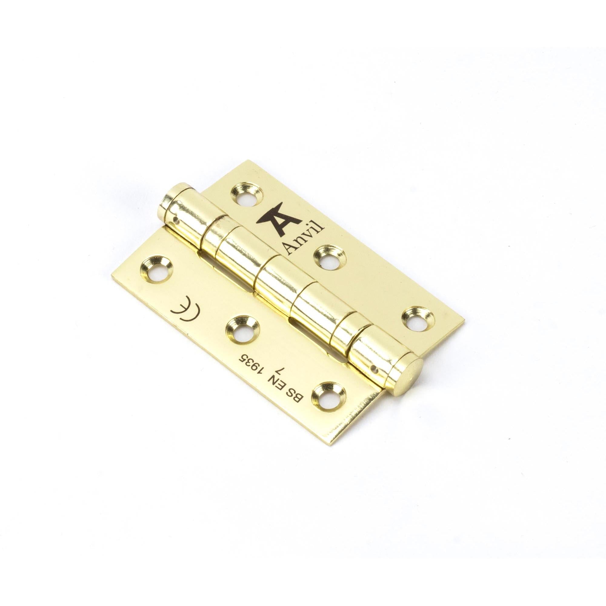 Polished Brass 3" Ball Bearing Butt Hinge (pair) ss | From The Anvil - Butt Hinges - From The Anvil - Yester Home