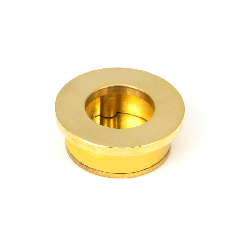 Polished Brass 34mm Round Finger Edge Pull | From The Anvil-Cabinet Pulls-Yester Home