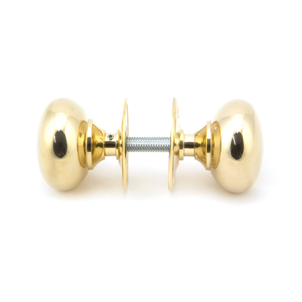 Polished Brass 57mm Mushroom Mortice/Rim Knob Set | From The Anvil-Mortice Knobs-Yester Home