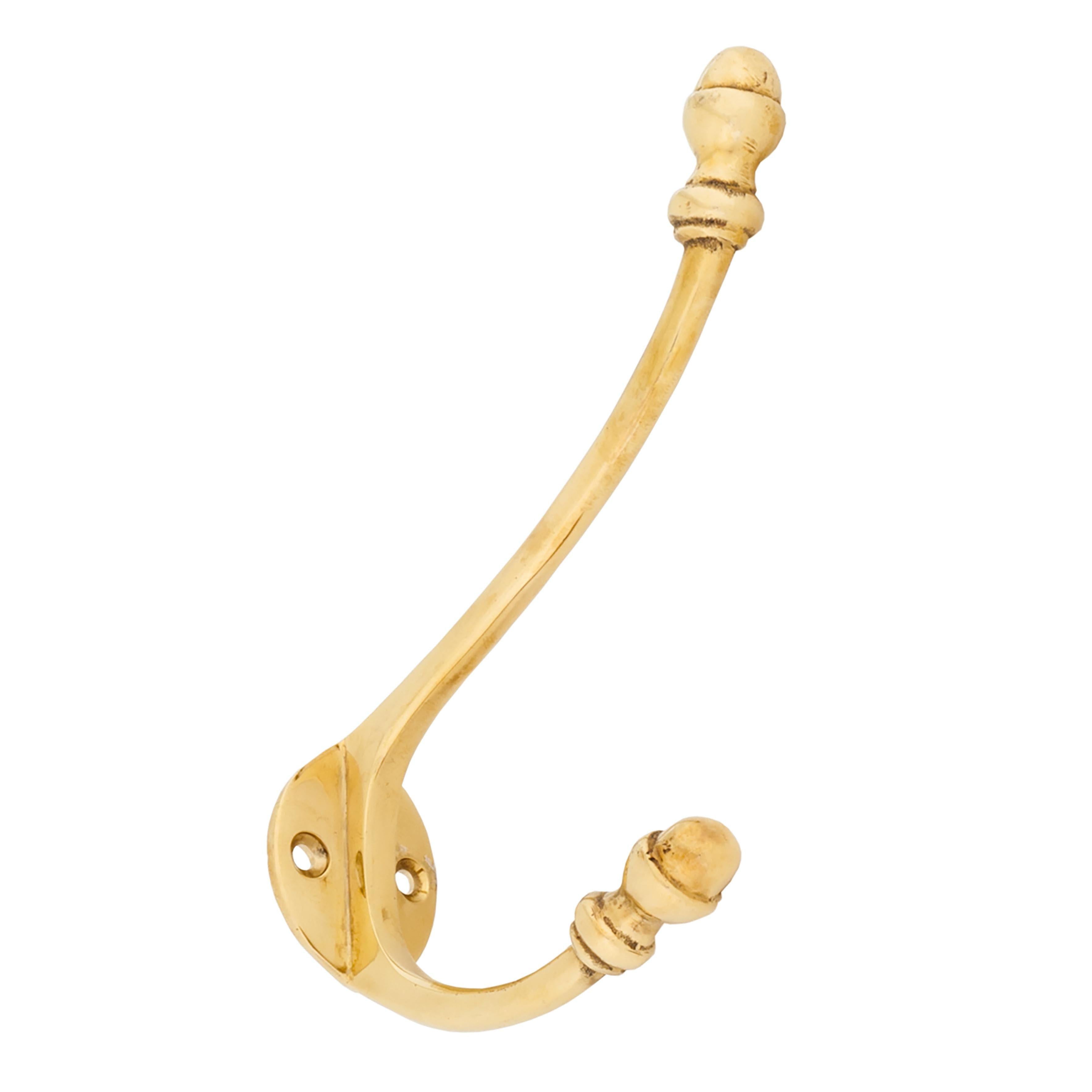 Polished Brass 6 1/2" Hat & Coat Hook | From The Anvil - Coat Hooks - From The Anvil - Yester Home