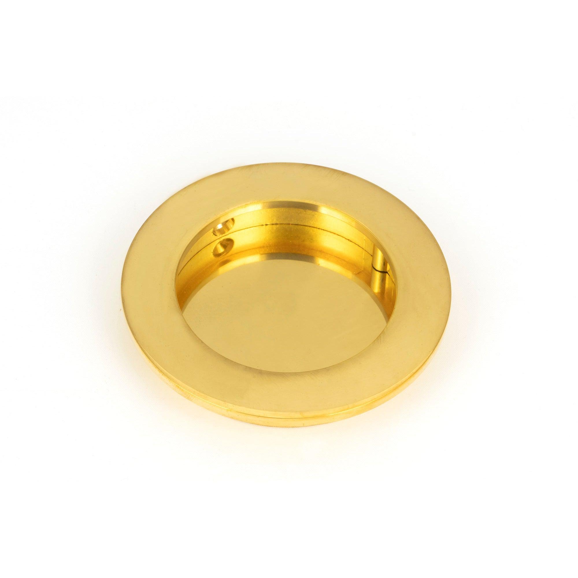 Polished Brass 75mm Plain Round Pull | From The Anvil-Cabinet Pulls-Yester Home
