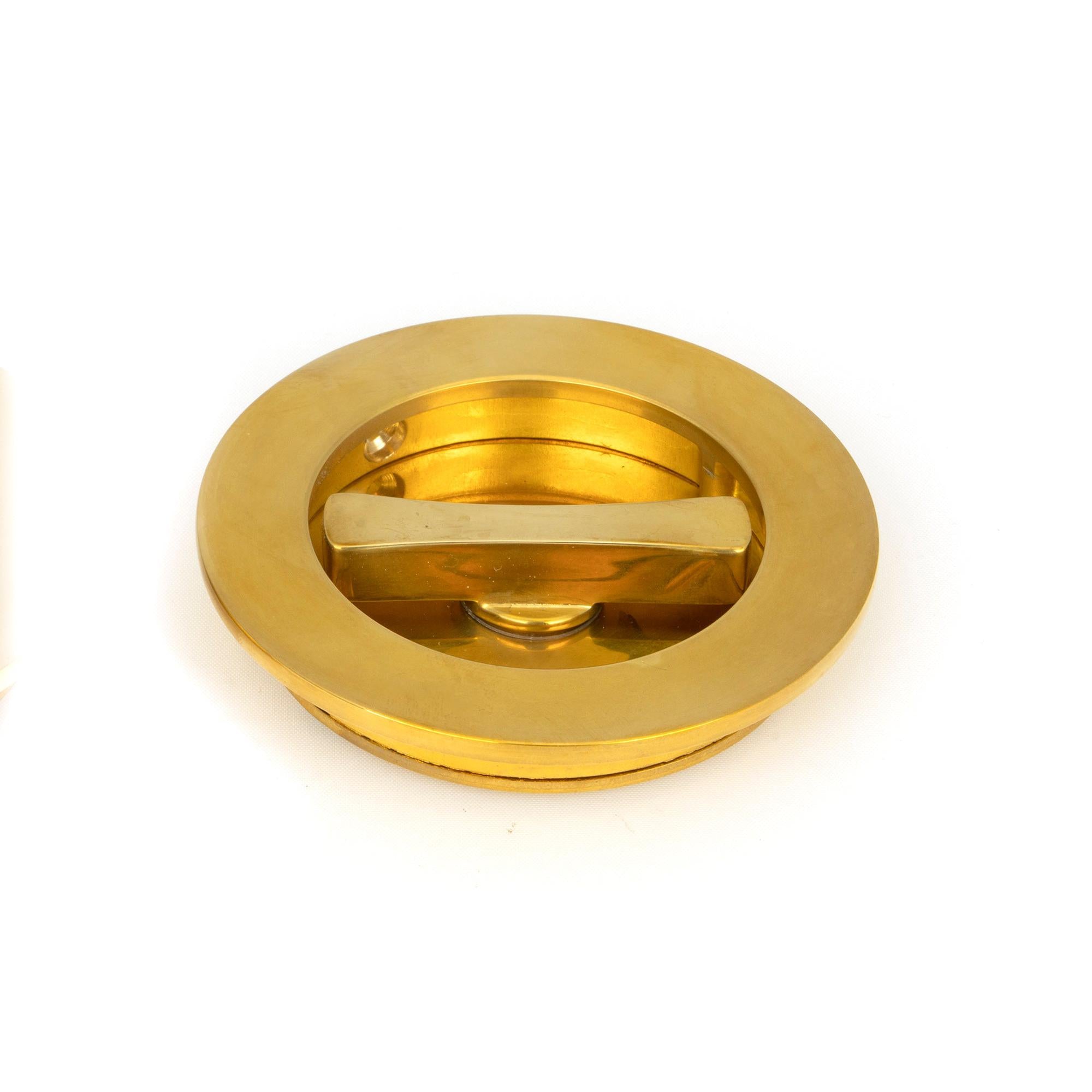 Polished Brass 75mm Plain Round Pull - Privacy Set | From The Anvil - Cabinet Pulls - From The Anvil - Yester Home
