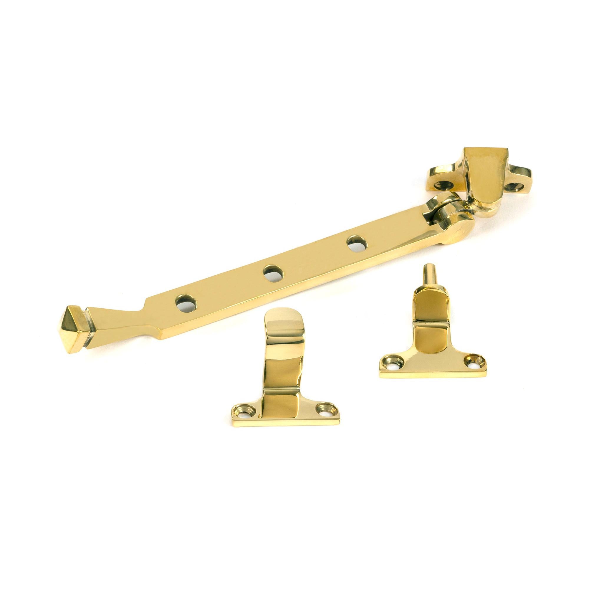 Polished Brass 8" Avon Stay (Steel Window) - Stays - From The Anvil - Yester Home