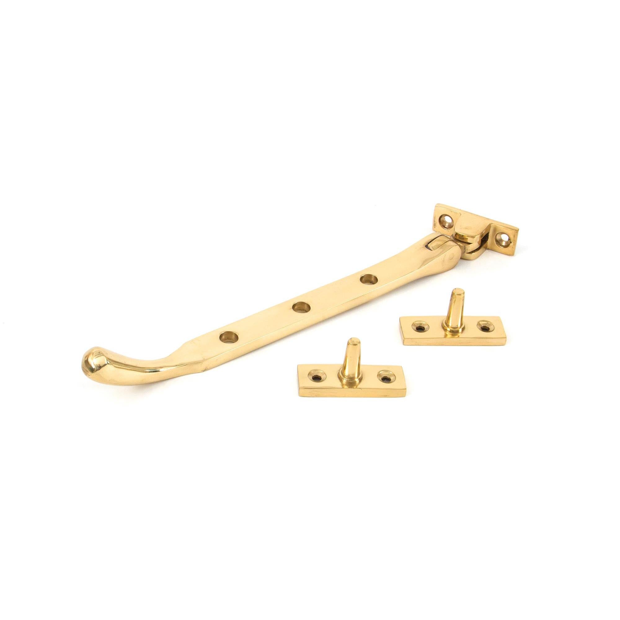Polished Brass 8" Peardrop Stay | From The Anvil - Stays - From The Anvil - Yester Home