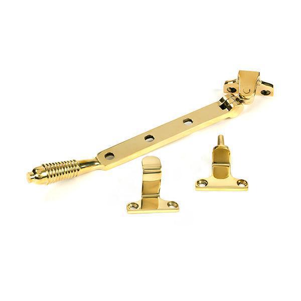 Polished Brass 8" Reeded Stay (Steel Window) - Stays - From The Anvil - Yester Home