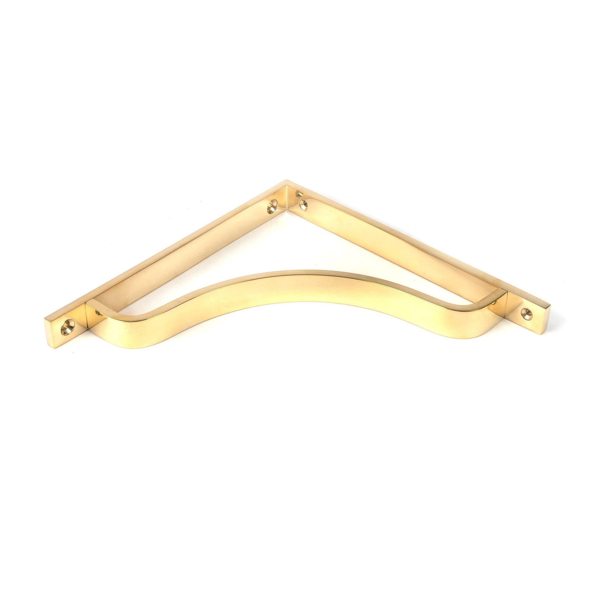 Polished Brass Abingdon Shelf Bracket (200mm x 200mm) | From The Anvil-Shelf Brackets-Yester Home