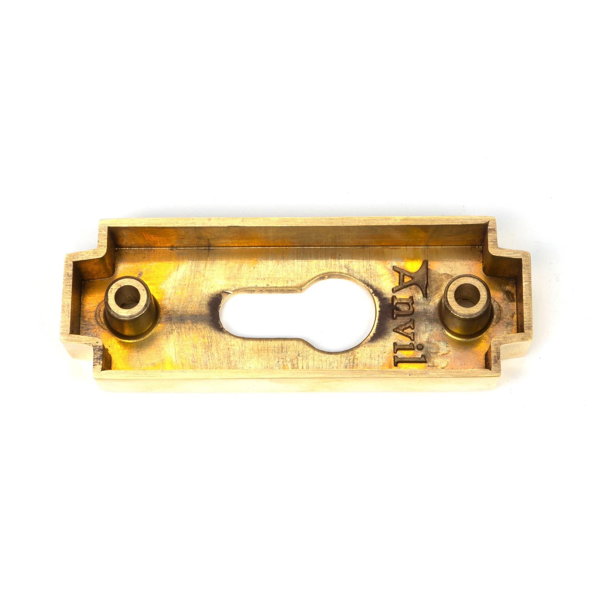 Polished Brass Art Deco Euro Escutcheon | From The Anvil - Euro Escutcheons - From The Anvil - Yester Home