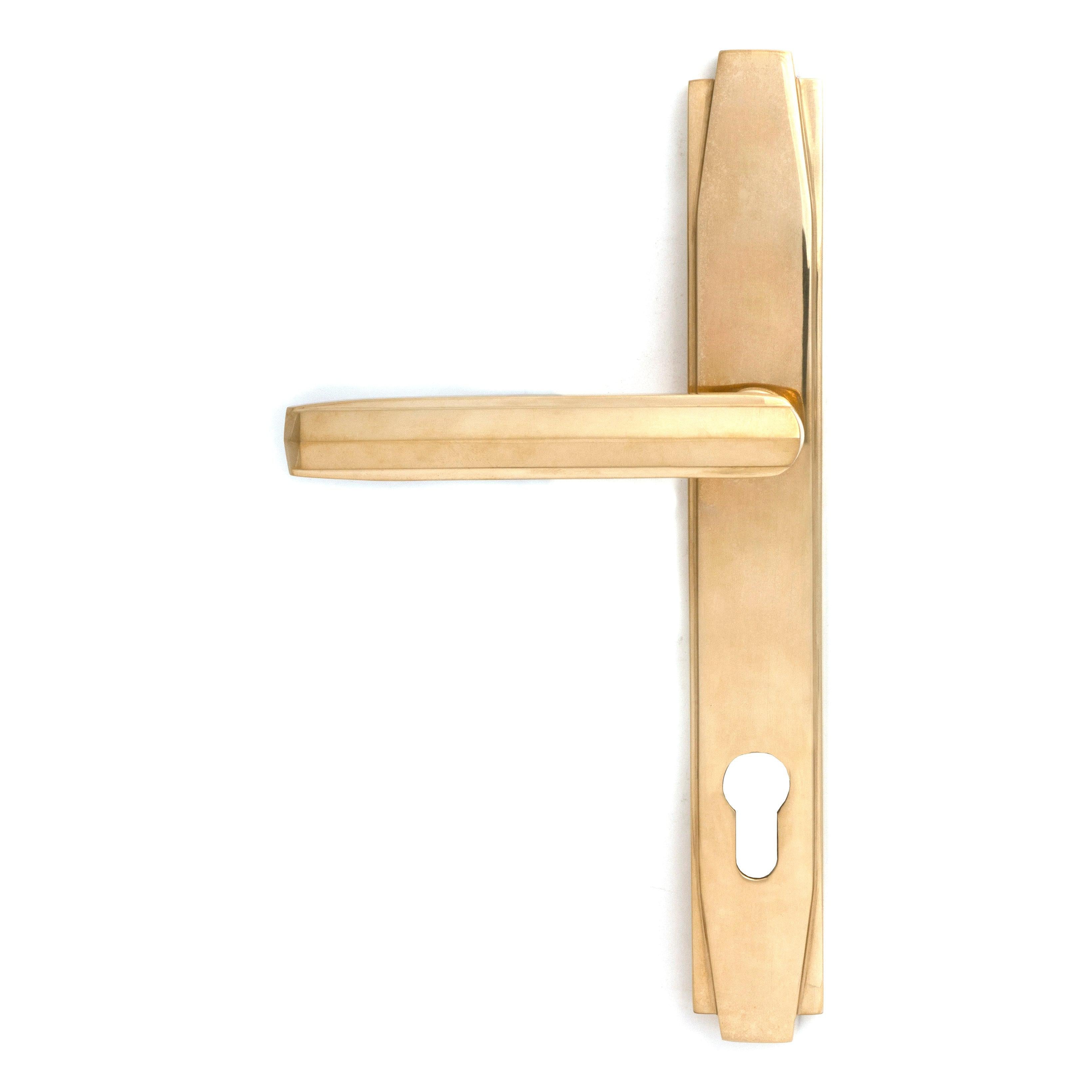 Polished Brass Art Deco Slimline Lever Espag. Lock Set | From The Anvil - Espagnolette - From The Anvil - Yester Home