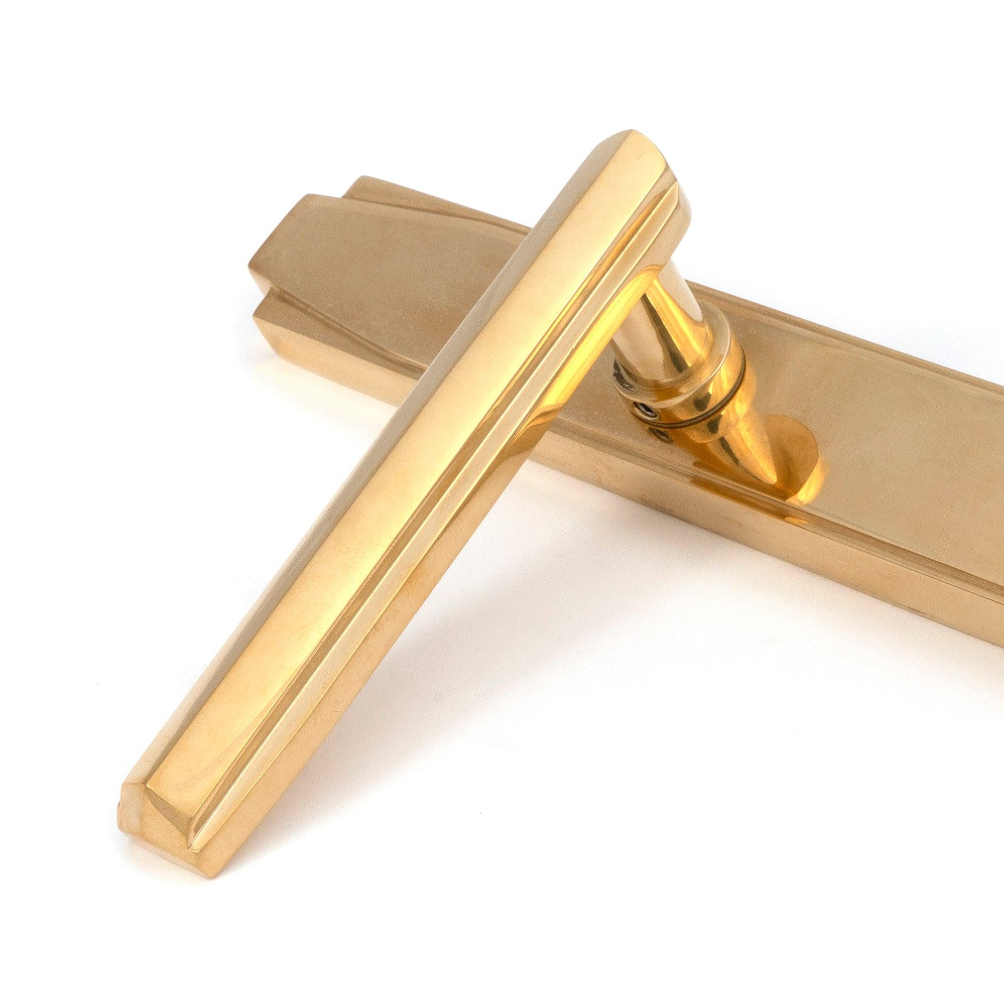 Polished Brass Art Deco Slimline Lever Espag. Lock Set | From The Anvil - Espagnolette - From The Anvil - Yester Home