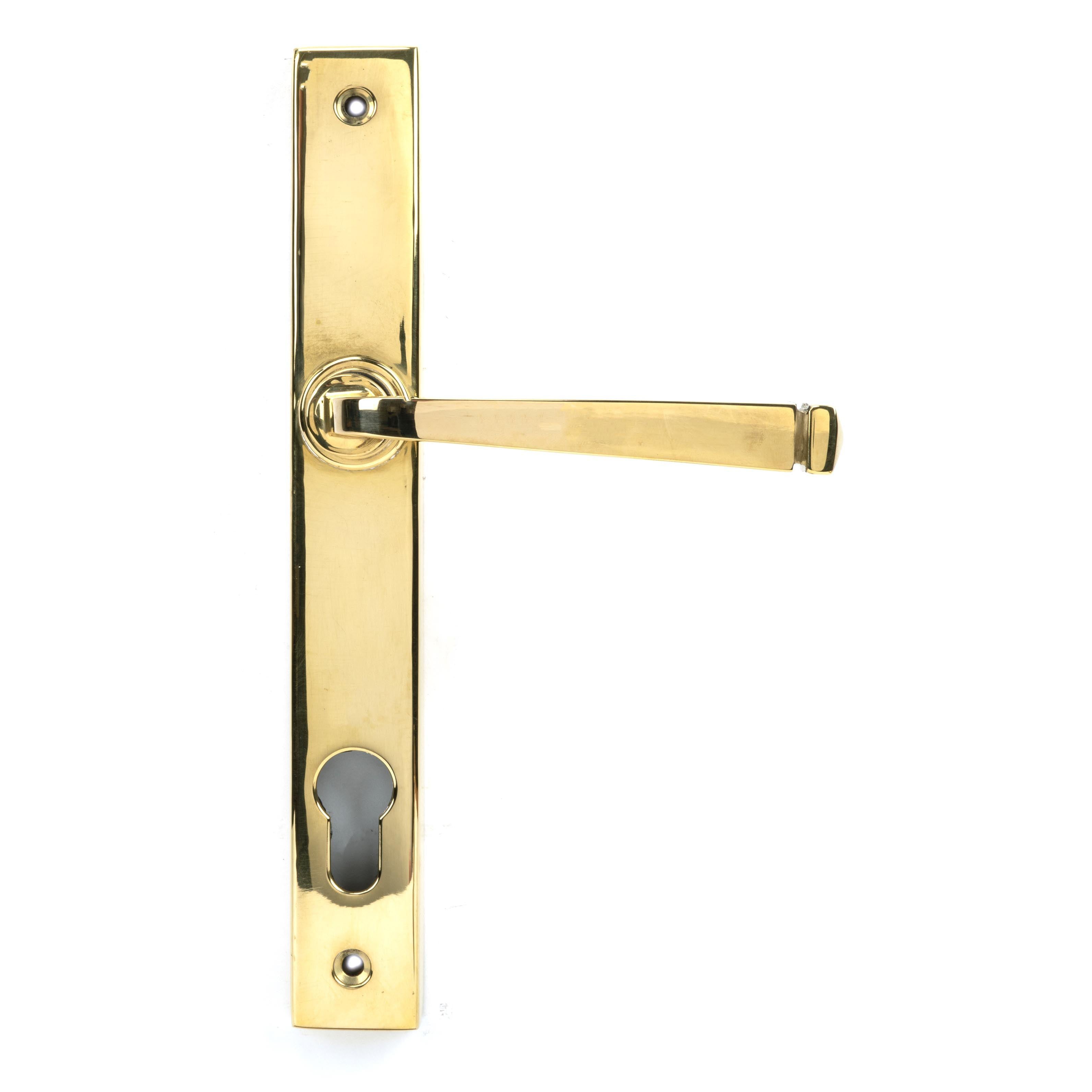 Polished Brass Avon Slimline Lever Espag. Lock Set | From The Anvil - Espagnolette - From The Anvil - Yester Home