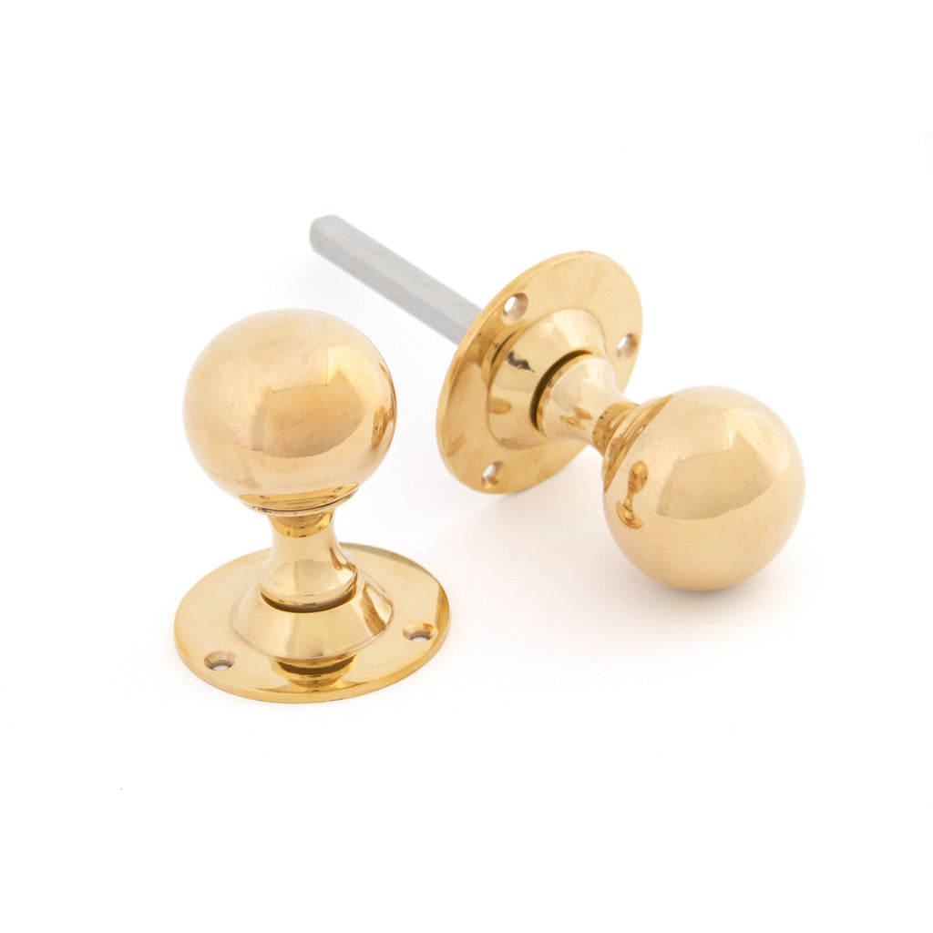 Polished Brass Ball Mortice Knob Set | From The Anvil-Mortice Knobs-Yester Home