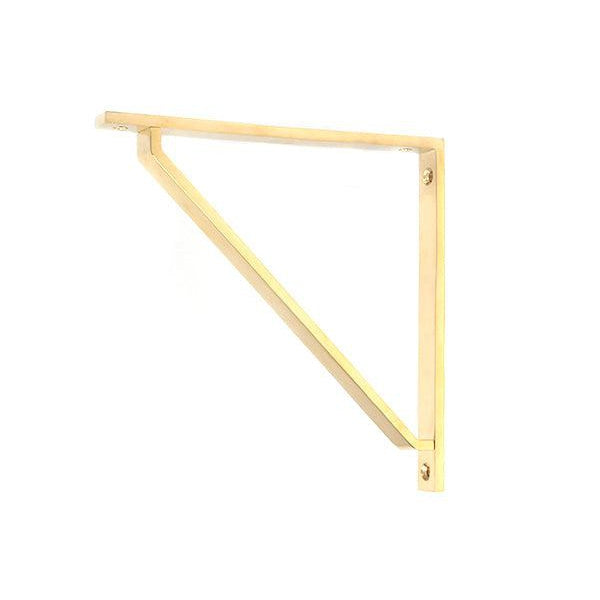 Polished Brass Barton Shelf Bracket (200mm x 200mm) | From The Anvil-Shelf Brackets-Yester Home