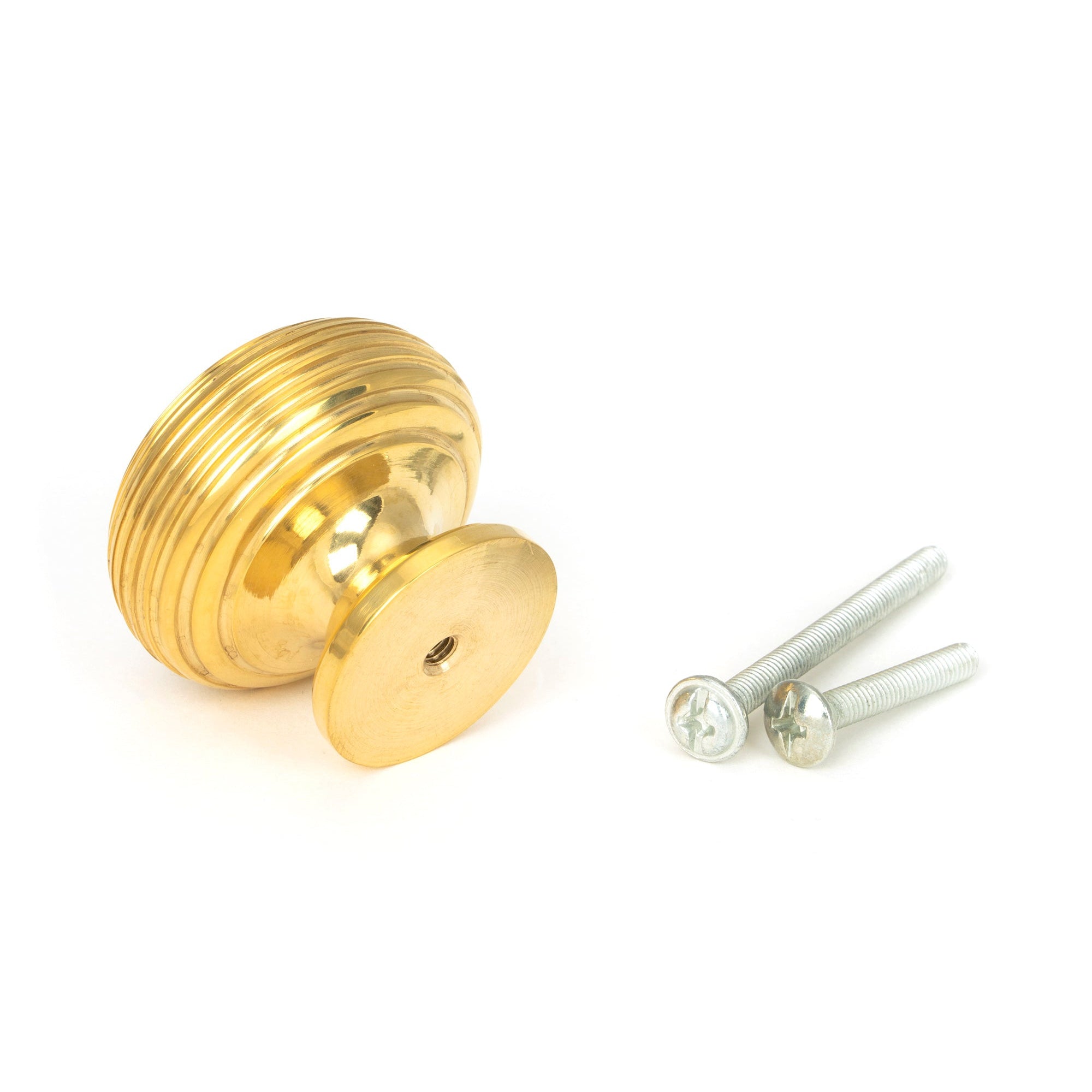 Polished Brass Beehive Cabinet Knob 40mm | From The Anvil-Cabinet Knobs-Yester Home