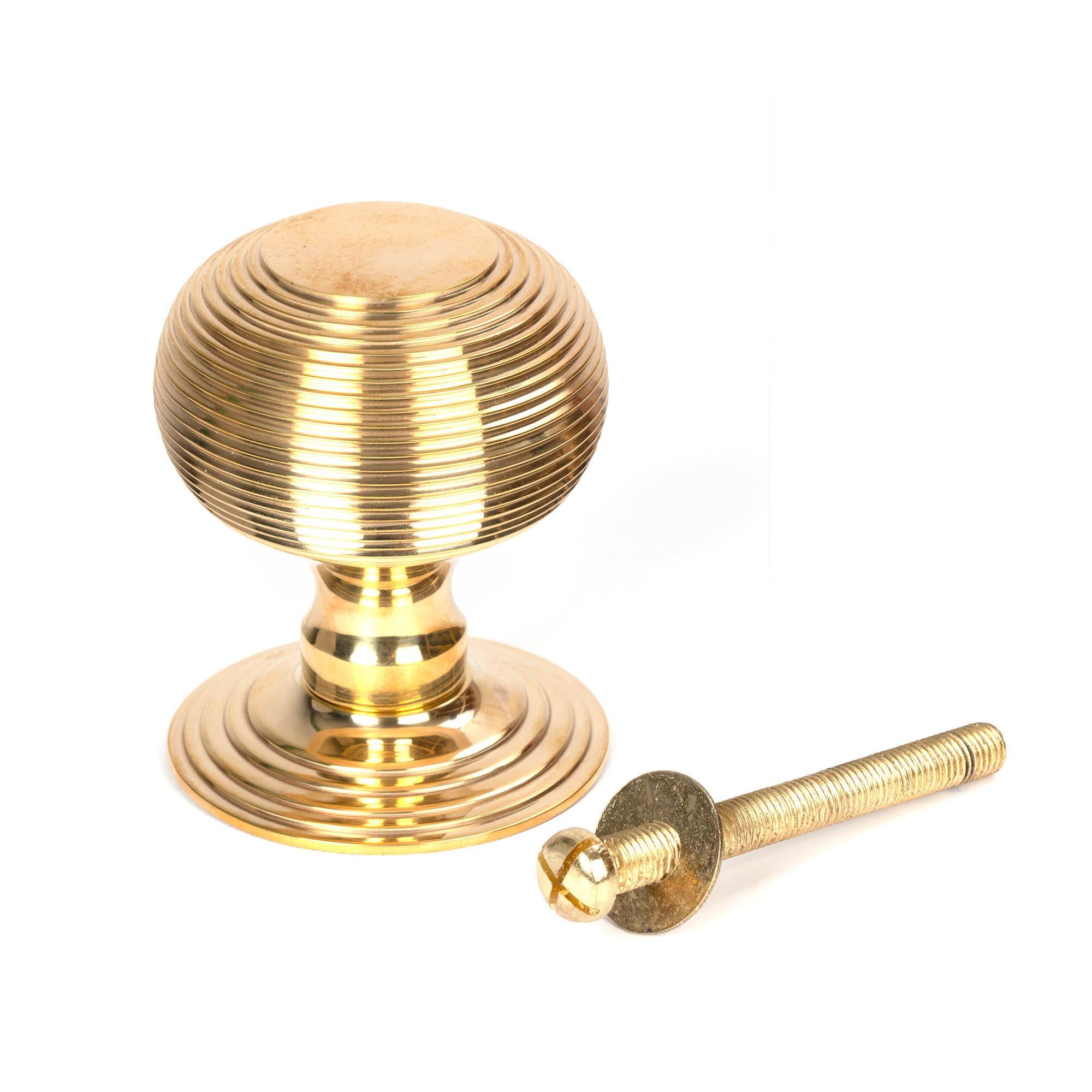 Polished Brass Beehive Centre Door Knob | From The Anvil - Centre Door Knobs - From The Anvil - Yester Home