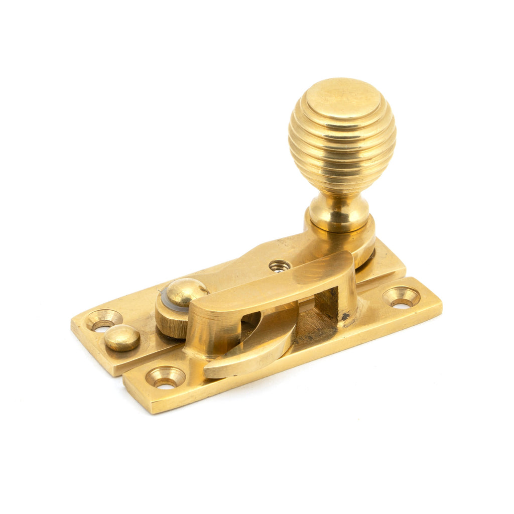 Polished Brass Beehive Sash Hook Fastener | From The Anvil-Sash Hook Fasteners-Yester Home