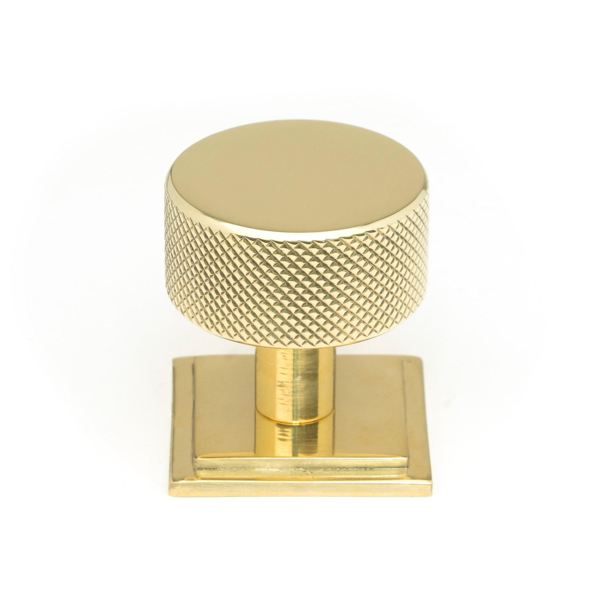 Polished Brass Brompton Cabinet Knob - 32mm (Square) | From The Anvil - Cabinet Knobs - From The Anvil - Yester Home