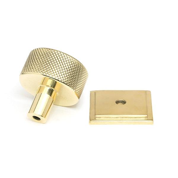 Polished Brass Brompton Cabinet Knob - 32mm (Square) | From The Anvil-Cabinet Knobs-Yester Home