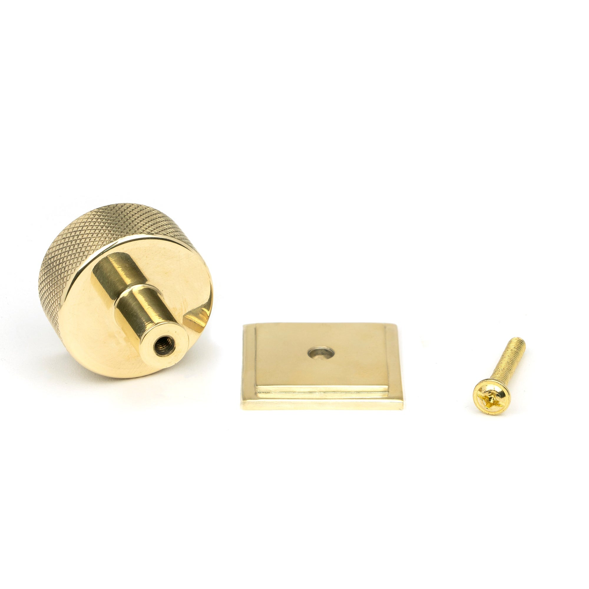 Polished Brass Brompton Cabinet Knob - 32mm (Square) | From The Anvil-Cabinet Knobs-Yester Home