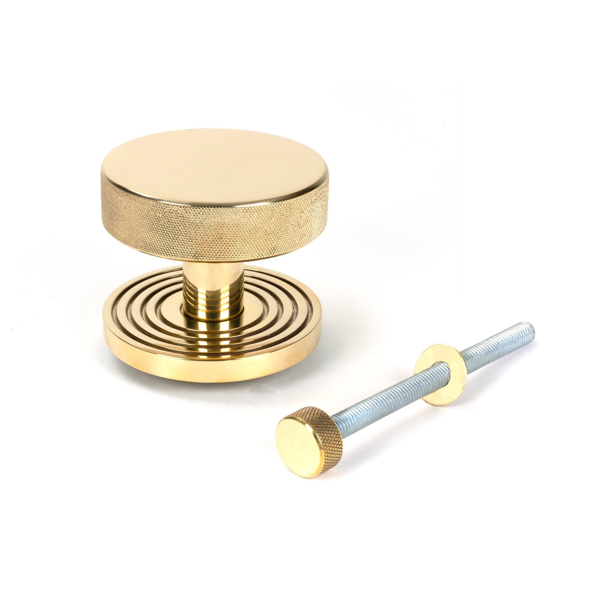 Polished Brass Brompton Centre Door Knob (Beehive) | From The Anvil-Centre Door Knobs-Yester Home