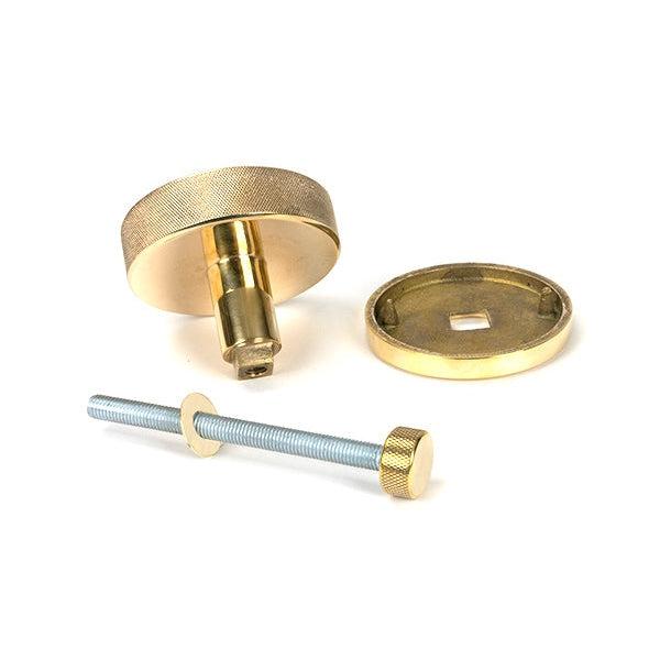 Polished Brass Brompton Centre Door Knob (Plain) | From The Anvil-Centre Door Knobs-Yester Home