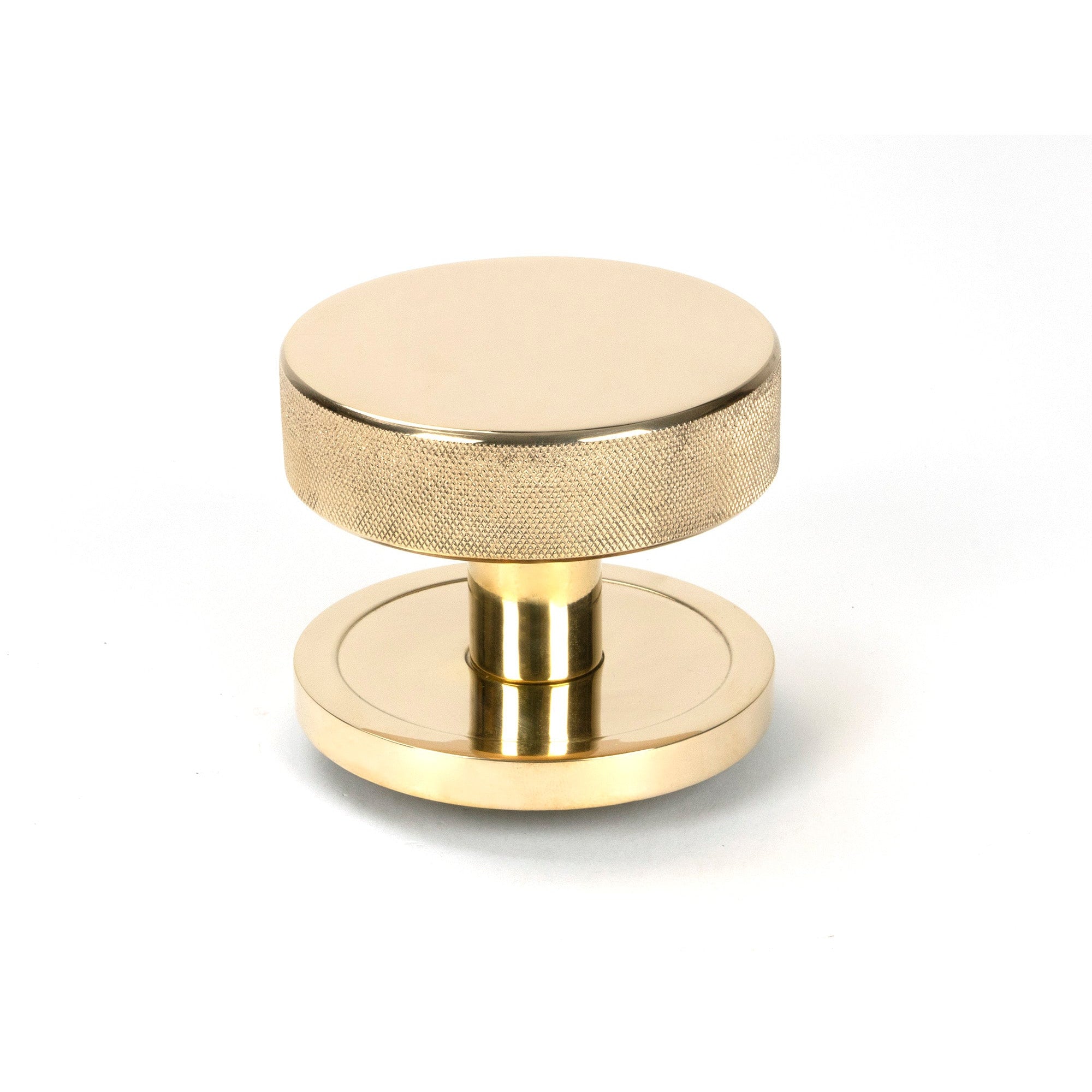 Polished Brass Brompton Centre Door Knob (Plain) | From The Anvil-Centre Door Knobs-Yester Home