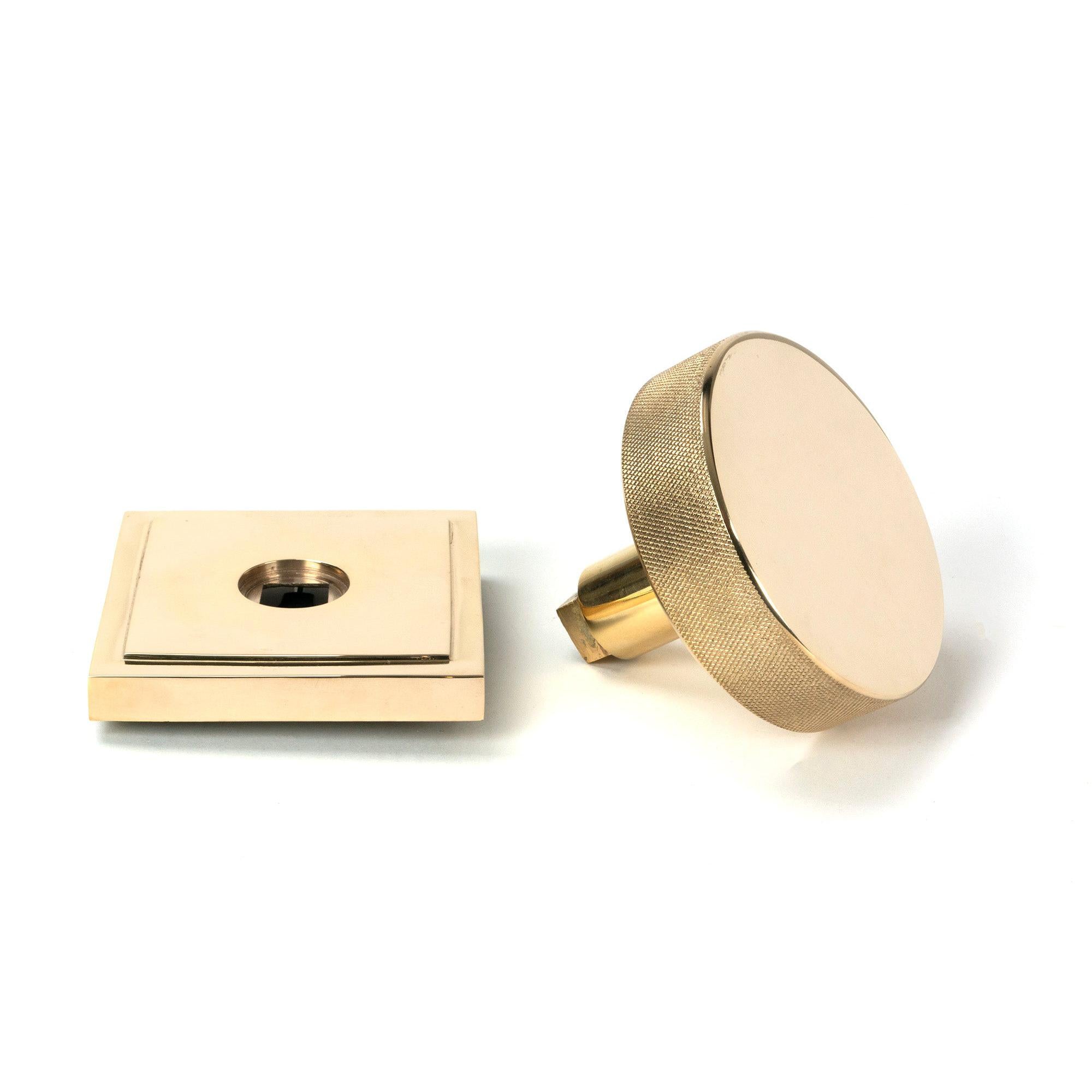 Polished Brass Brompton Centre Door Knob (Square) | From The Anvil - Centre Door Knobs - From The Anvil - Yester Home