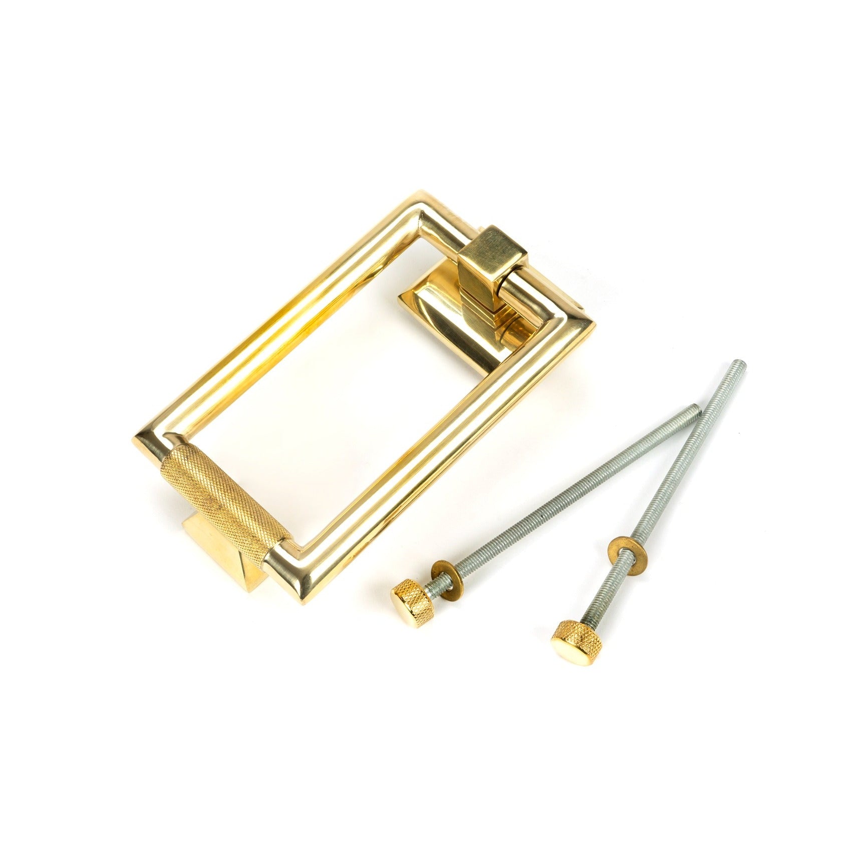 Polished Brass Brompton Door Knocker | From The Anvil-Bolt-Through Door Knockers-Yester Home