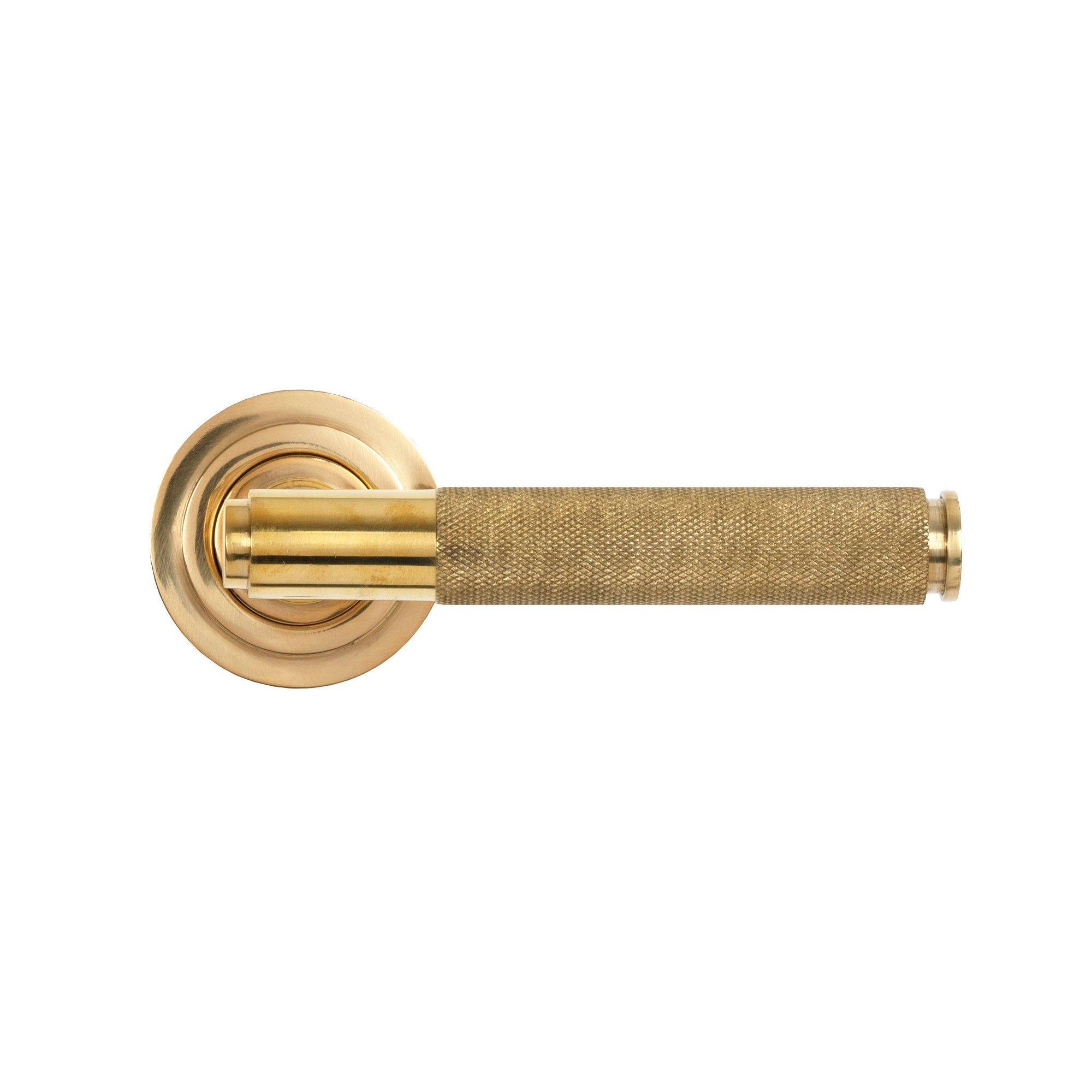 Polished Brass Brompton Lever on Rose Set (Art Deco) - Unsprung | From The Anvil-Concealed-Yester Home